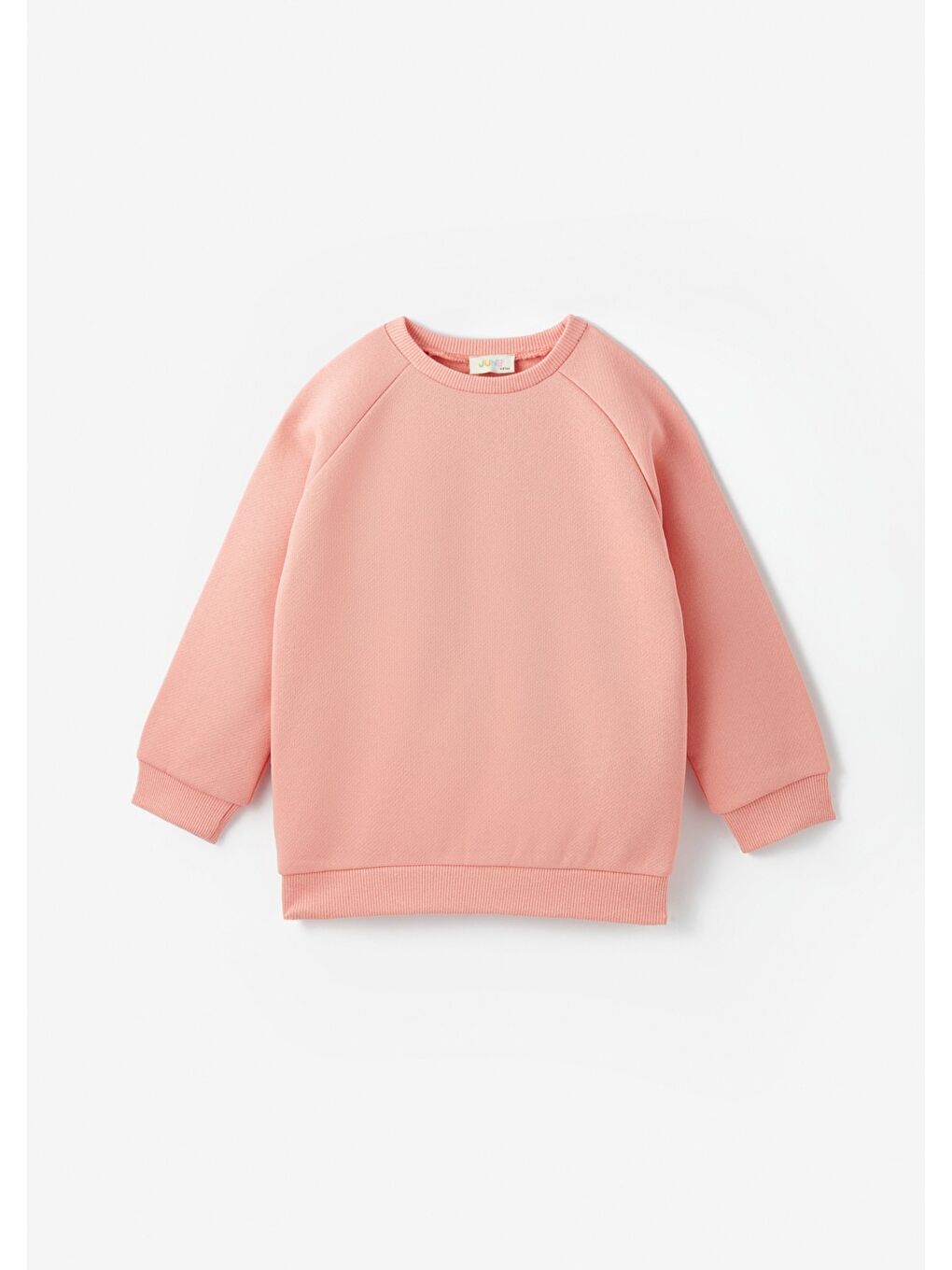 June Pembe Kız Çocuk Bisiklet Yaka Kalın Sweatshirt