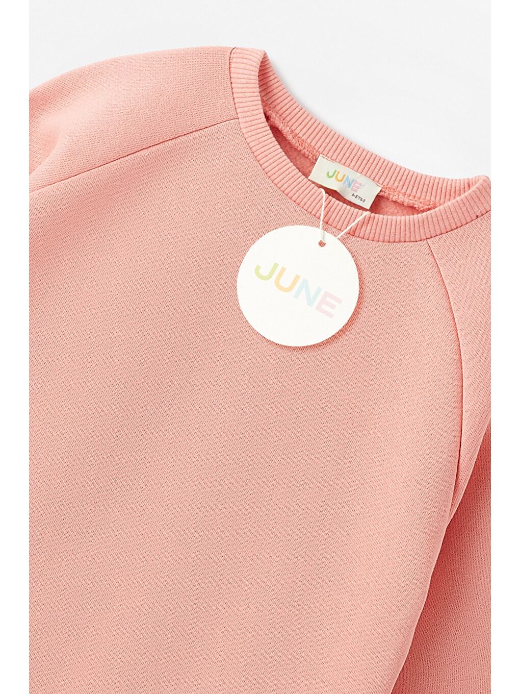 June Pembe Kız Çocuk Bisiklet Yaka Kalın Sweatshirt - 3