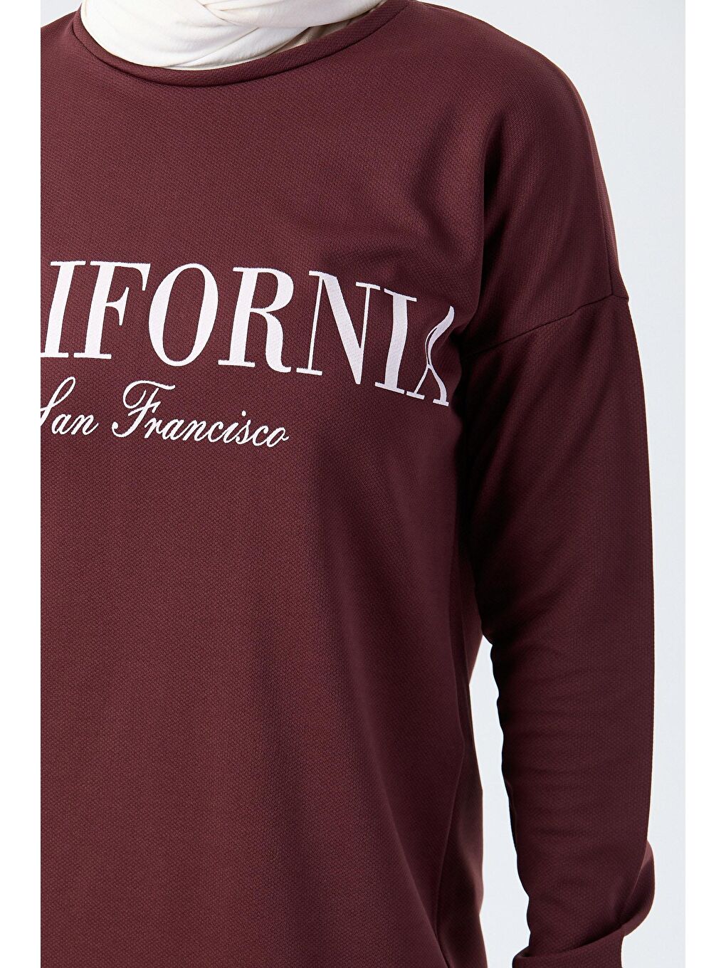 Bisiklet Yaka Kadın Kahverengi Tunik Pantolon - 13046-4