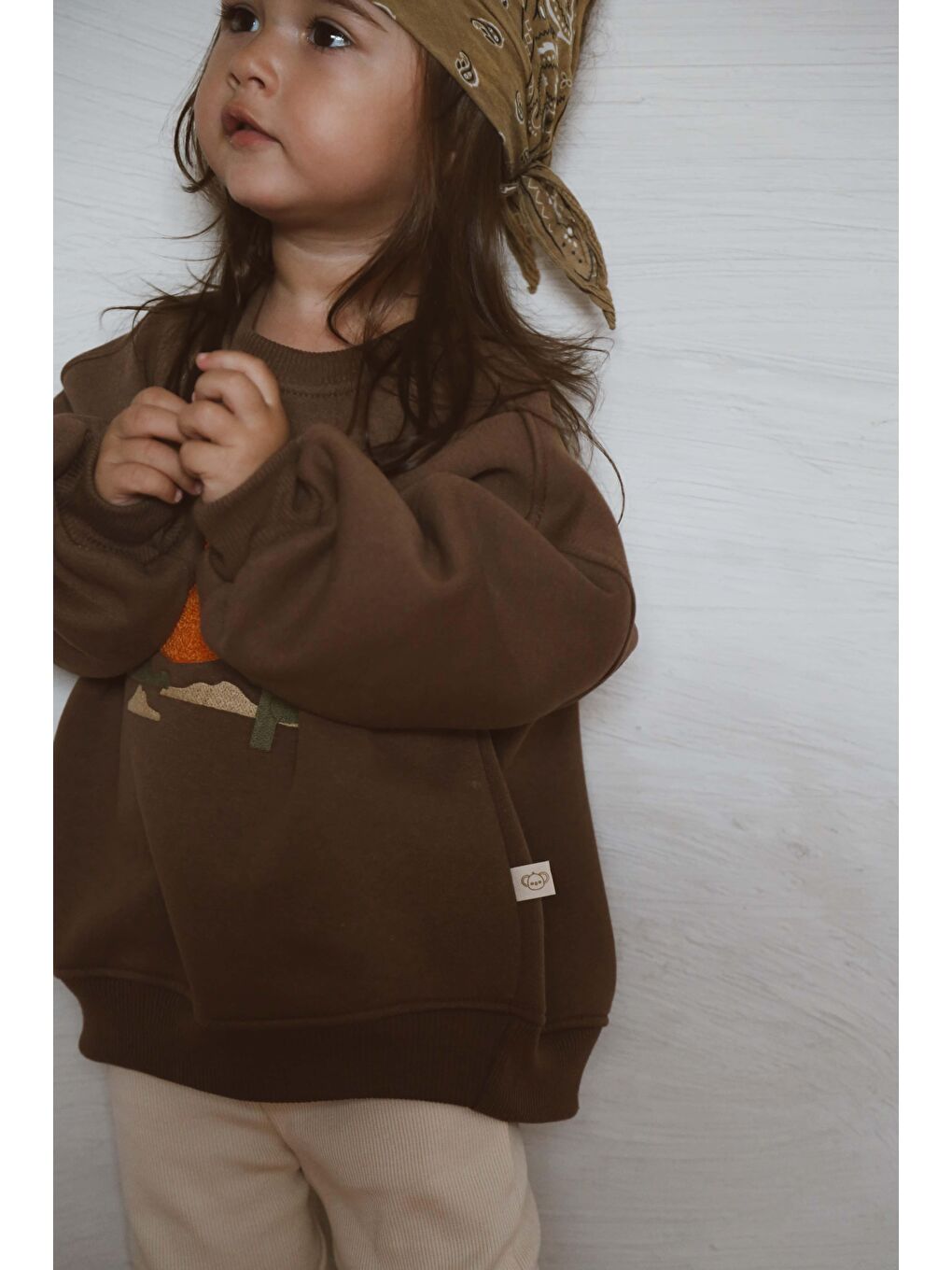 Kahverengi Dağ Nakışlı Bebek Alt Üst Takım-4