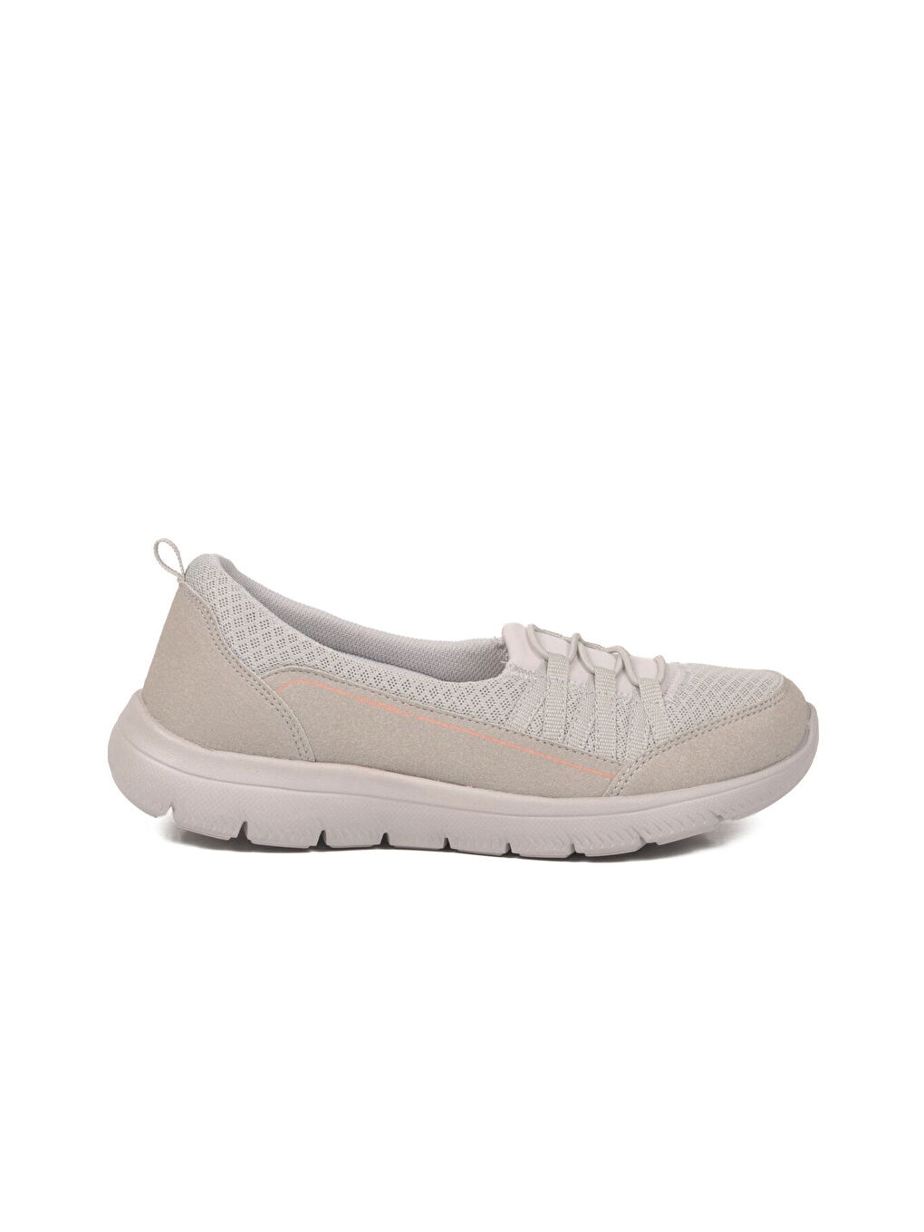 Gri Buz Fileli Hafif Esnek Kadın Günlük Yürüyüş ve Spor Ayakkabı Bst-1009 G