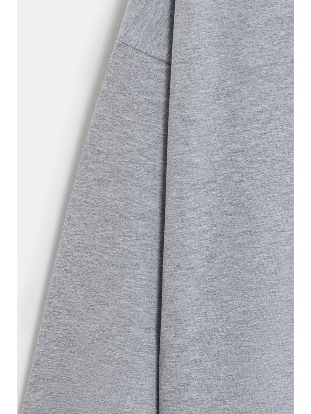 Gri Kadın Oversize Bisiklet Yaka Basic Casual Sweatshirt-2