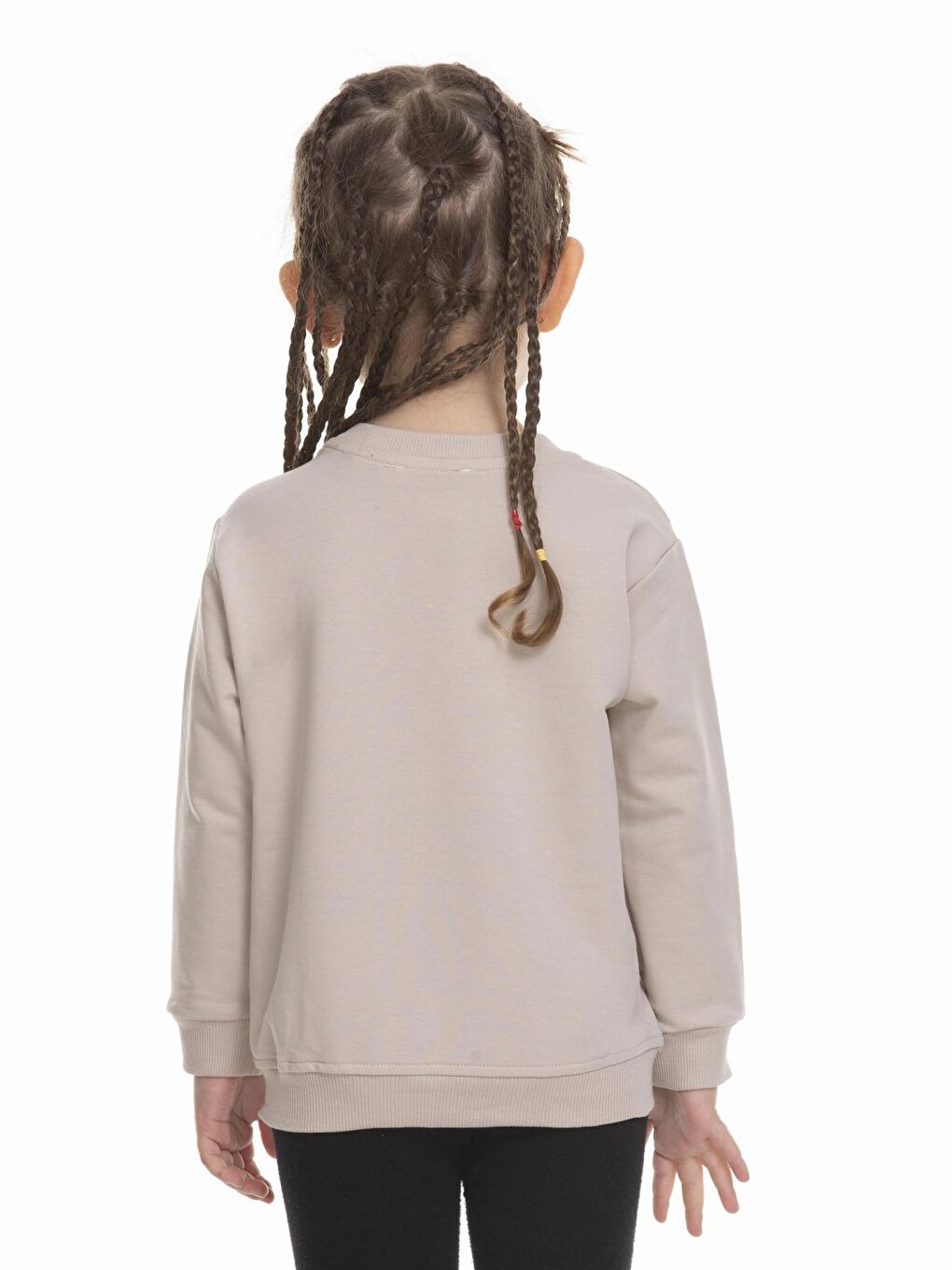 Bej Kız Baskılı Fistolu Sweat 6902-3
