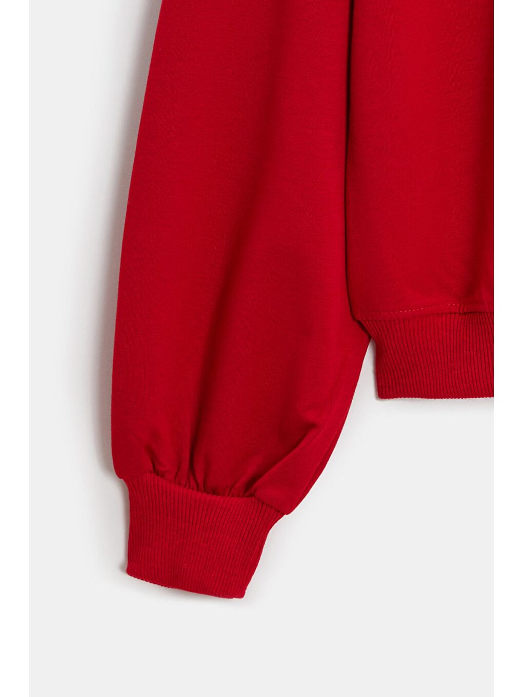 Kırmızı Kadın Oversize Bisiklet Yaka Basic Casual Sweatshirt-2