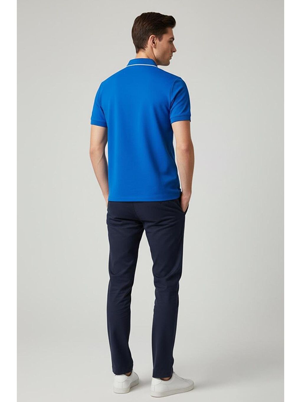 Mavi Giotelli Saks Slim Fit %100 Pamuk Fermuarlı Polo Yaka Erkek Tişört-1