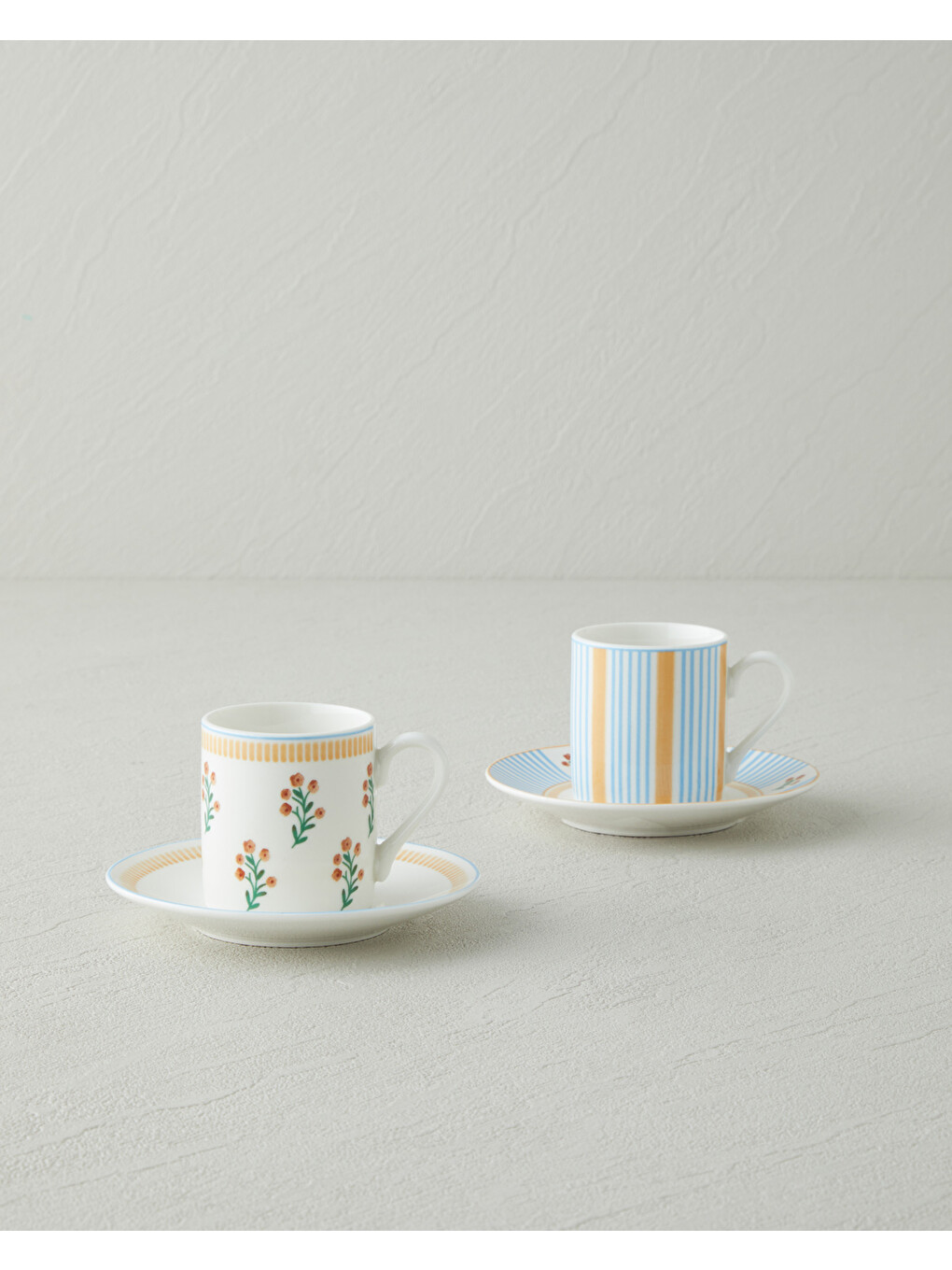 Lumina New Bone China 4 Parça 2 Kişilik Kahve Fincan Takımı 80 Ml Sarı-1