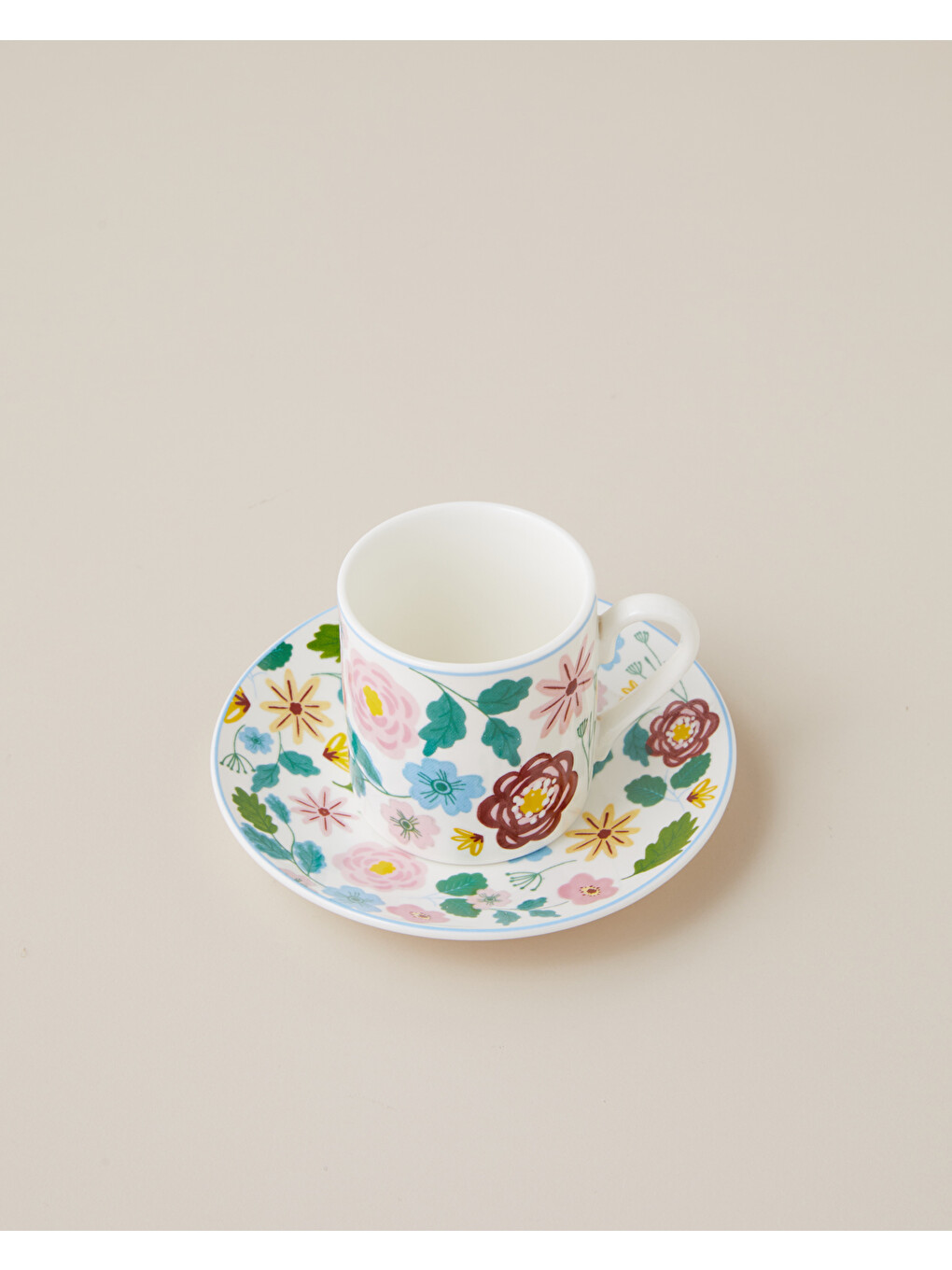 Beyaz Elvia New Bone China 4 Parça 2 Kişilik Kahve Fincan Takımı 80 Ml Renkli-2