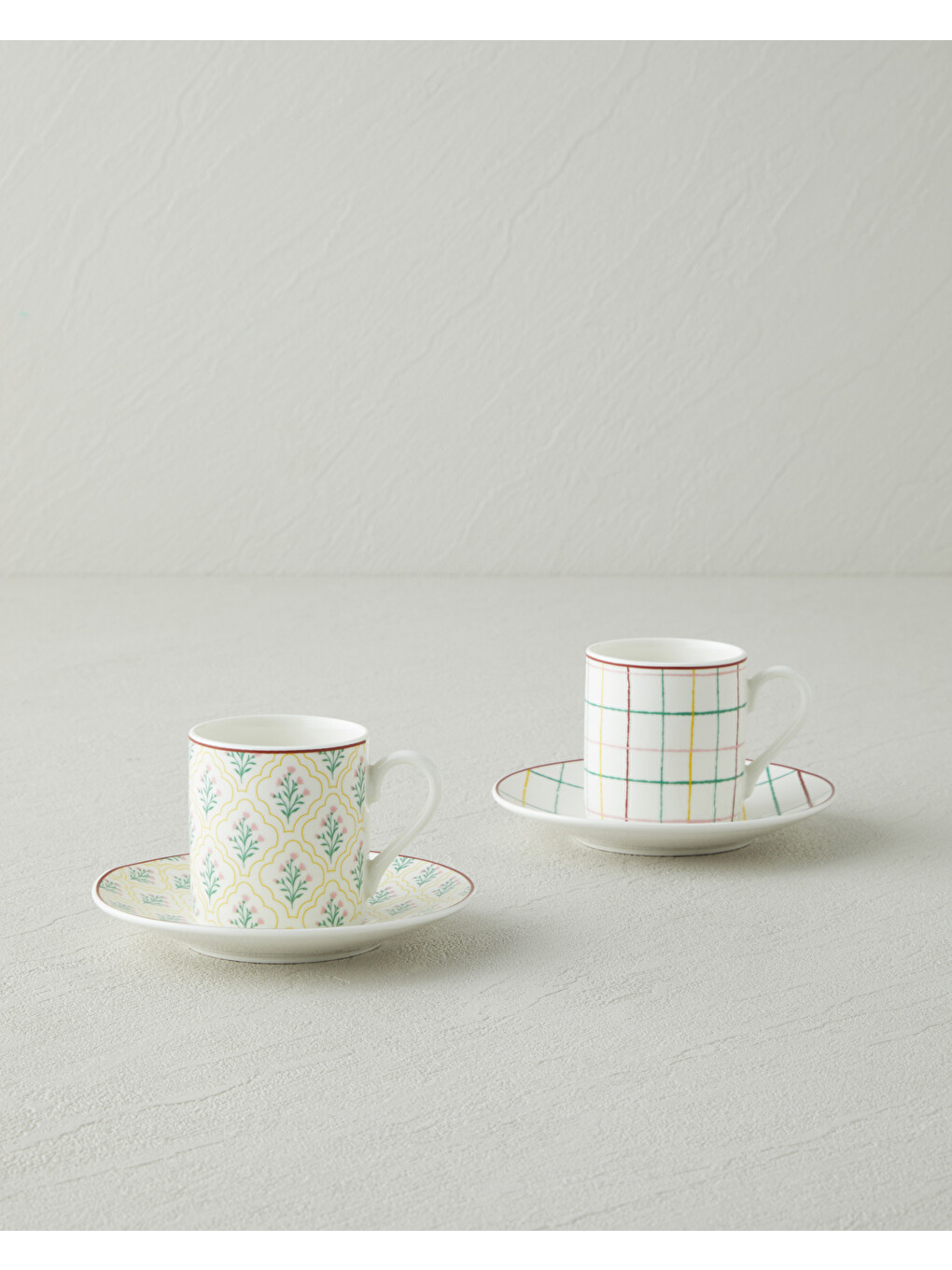 Beyaz Neva New Bone China 4 Parça 2 Kişilik Kahve Fincan Takımı 80 Ml Renkli-1