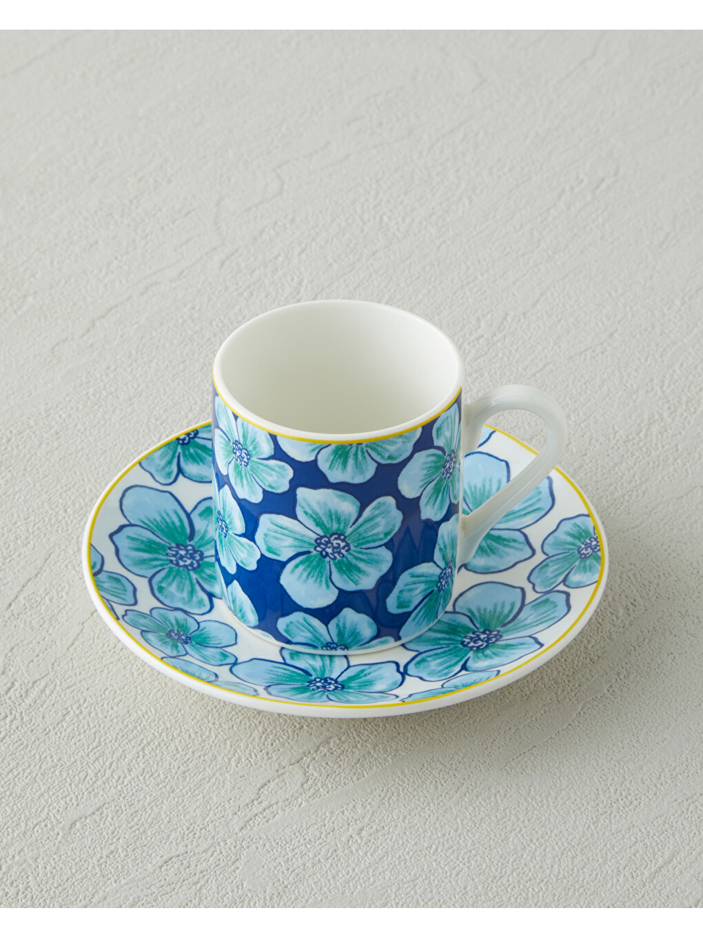 Florentia New Bone China 4 Parça 2 Kişilik Kahve Fincan Takımı 80 Ml Mavi-2