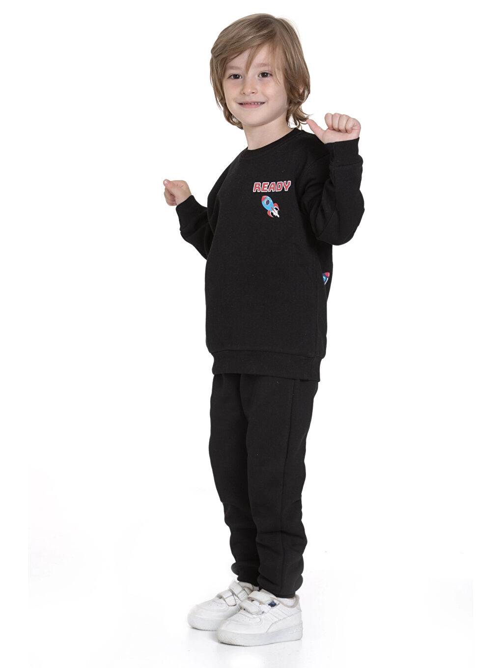 Siyah Space Out Baskılı Takım 74109-3