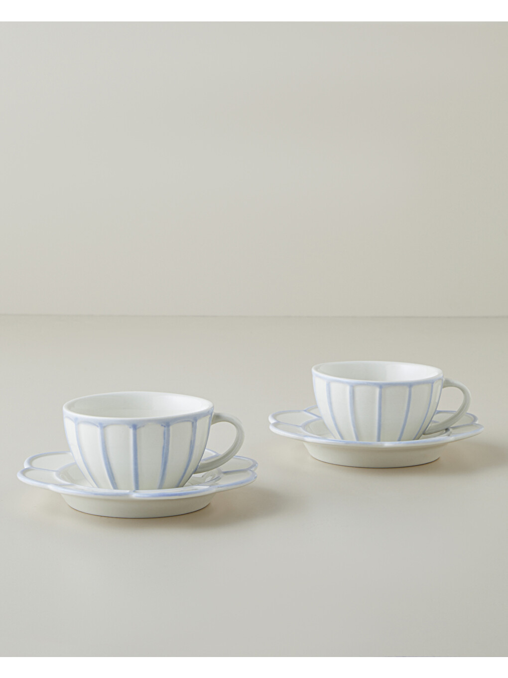 Soft Cloud Stoneware 4 Parça 2 Kişilik Çay Fincanı Takımı 150 Ml Açık Mavi-1