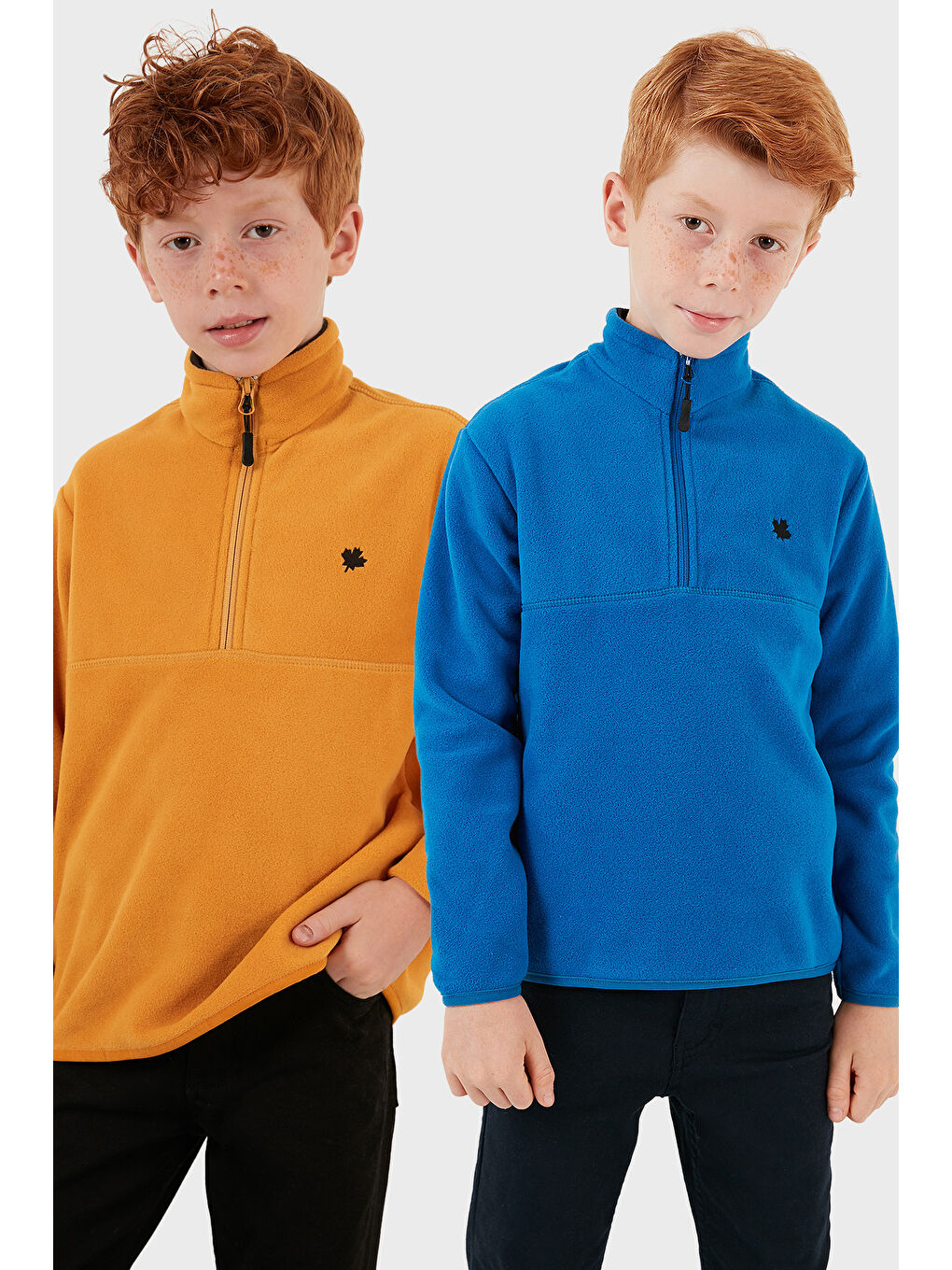 Lacivert Yumuşak Dokulu Fermuarlı Dik Yaka Şardonlu 2'li Paket Polar 5905002S2