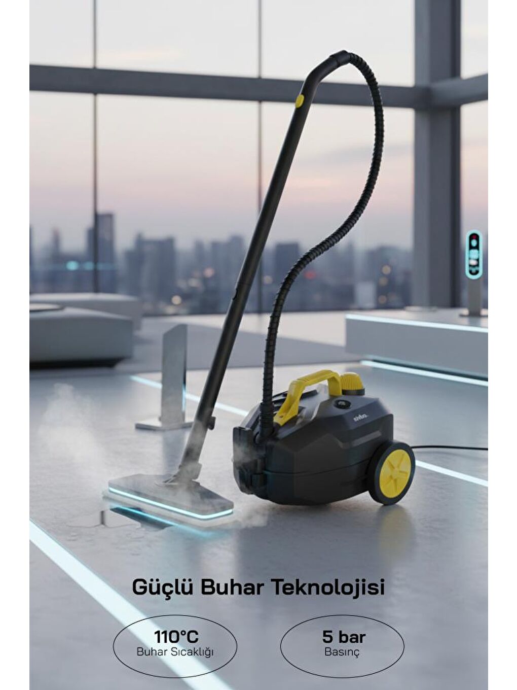 Beyaz 2000W 5 Bar Yüksek Basınçlı, 15 Başlıklı, 2 Lt, 110°C Profesyonel Buharlı Temizleyici SSC-6428-4