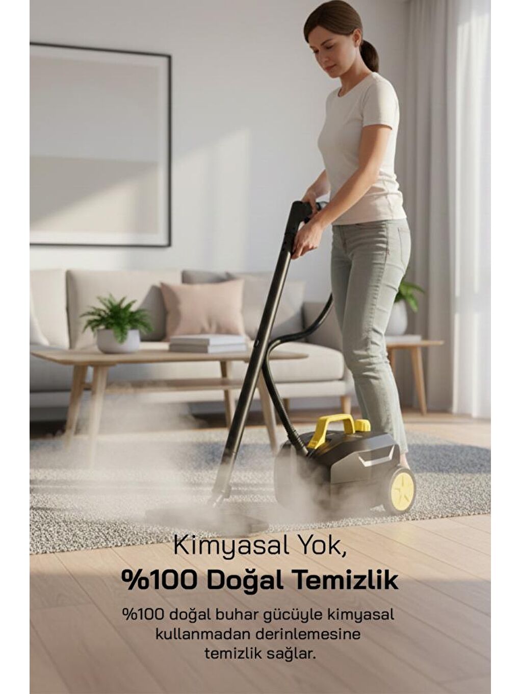 Beyaz 2000W 5 Bar Yüksek Basınçlı, 15 Başlıklı, 2 Lt, 110°C Profesyonel Buharlı Temizleyici SSC-6428-5