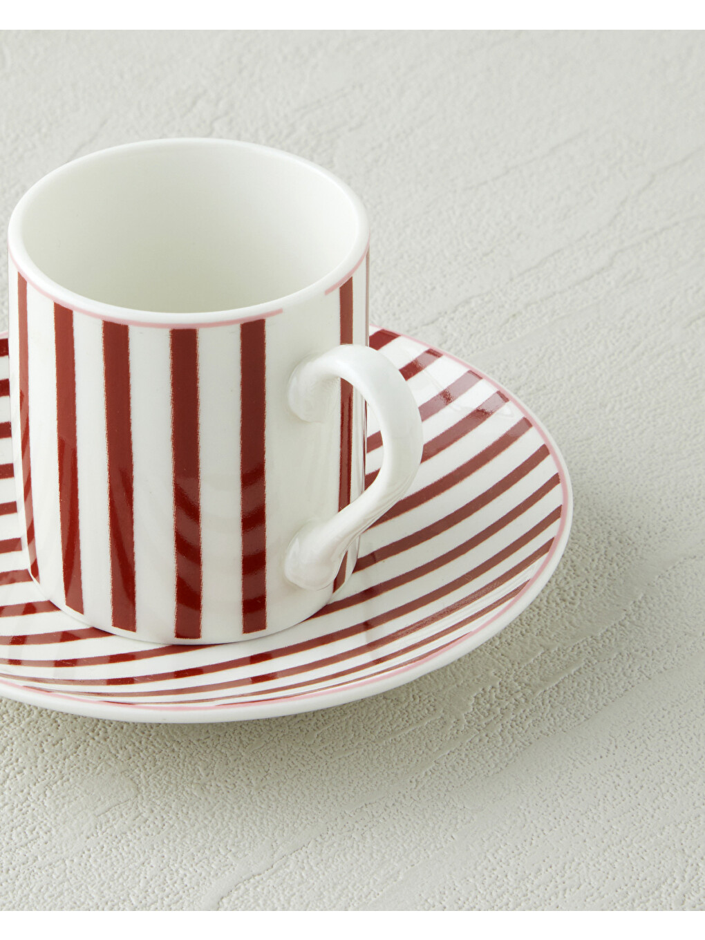 Solvia New Bone China 4 Parça 2 Kişilik Kahve Fincan Takımı 80 Ml Bordo-4