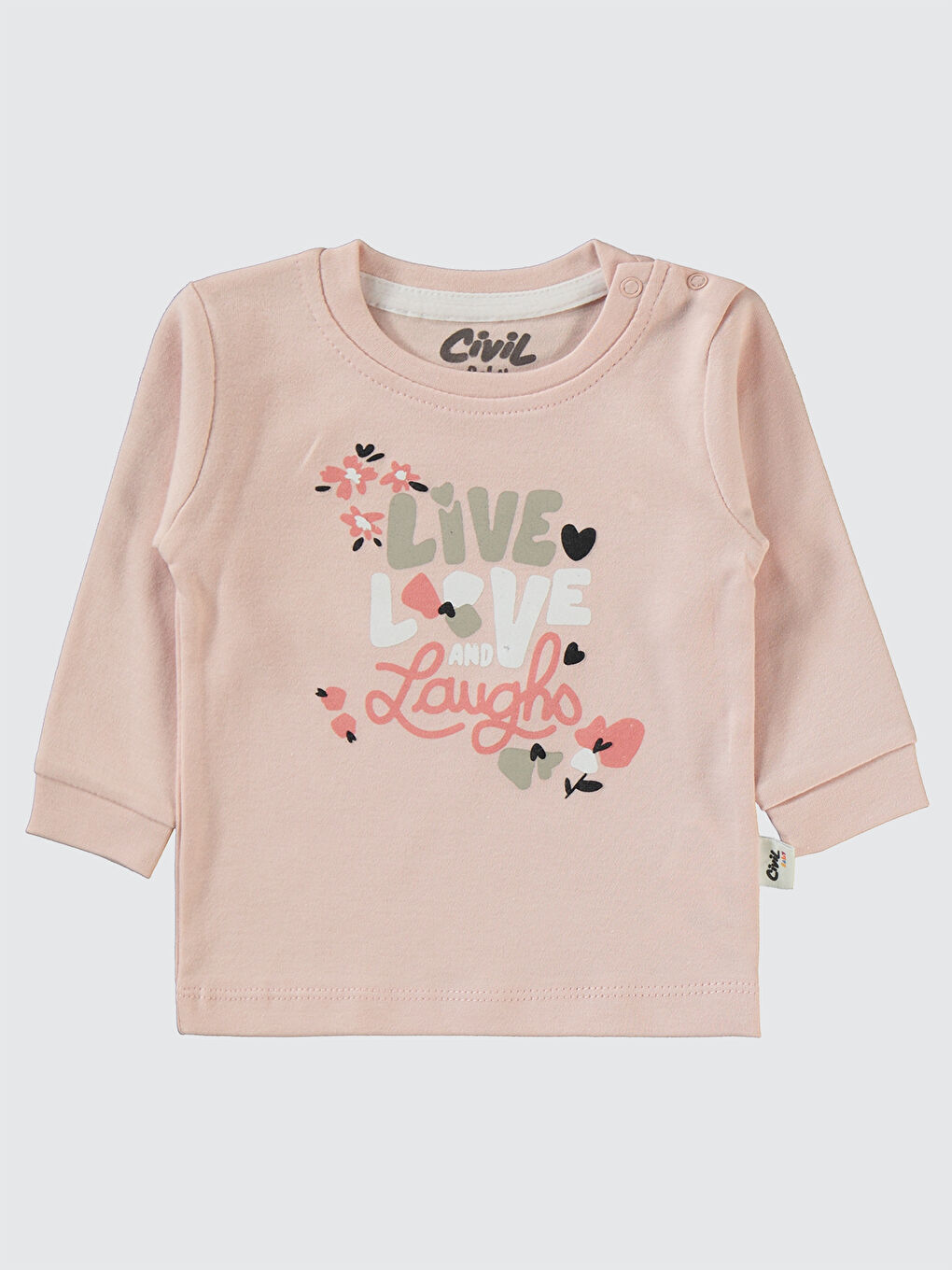 Civil Pembe Baby Kız Bebek 2 'li Sweatshirt 6-18 Ay Pudra - 2