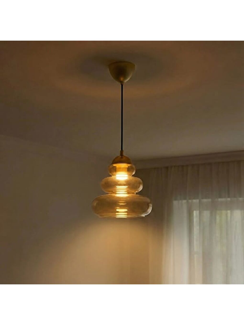 Sarı Aware Cam Sarkıt - Bal-6