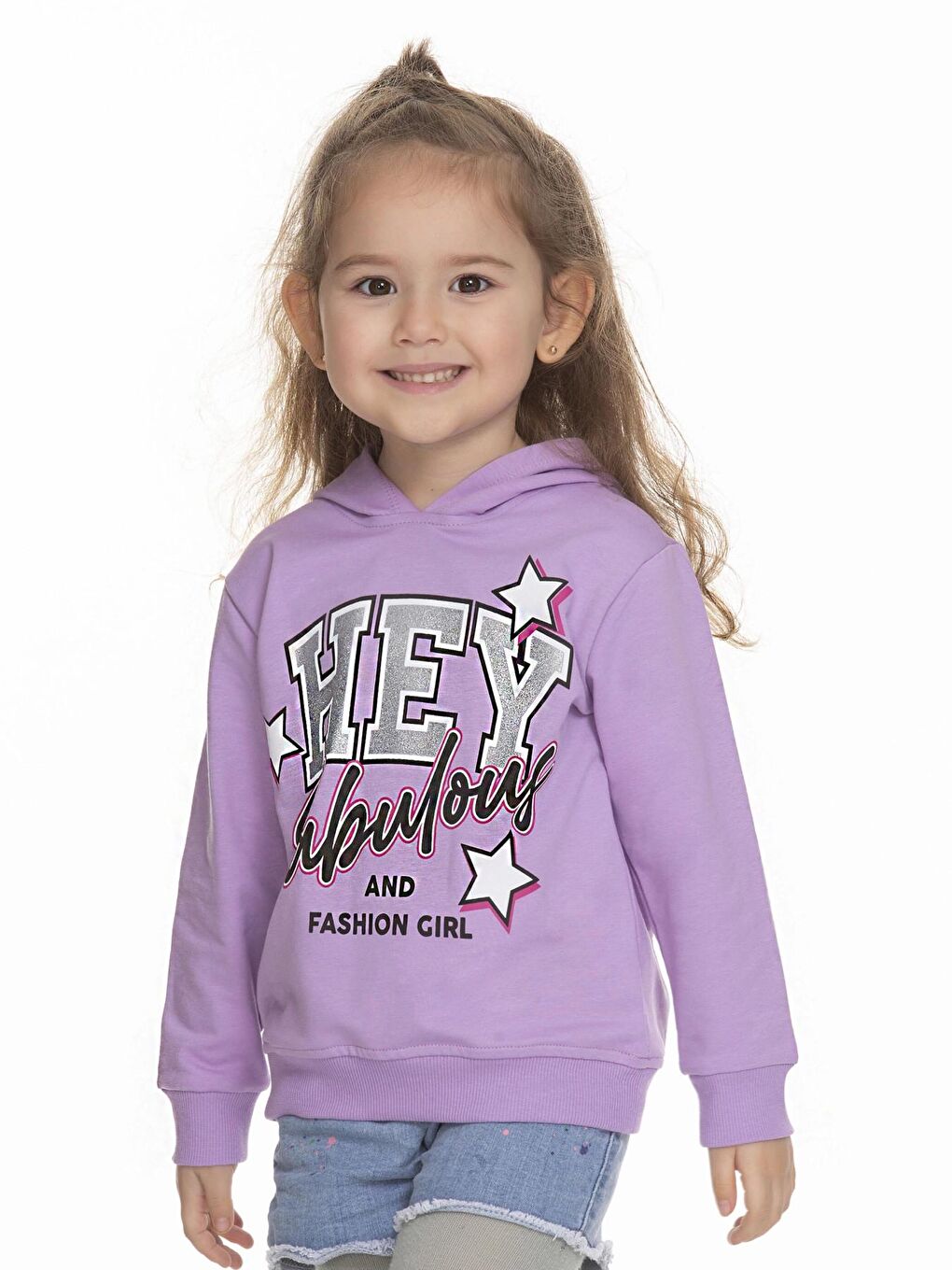 Lila Hey Baskılı Sweat 6901