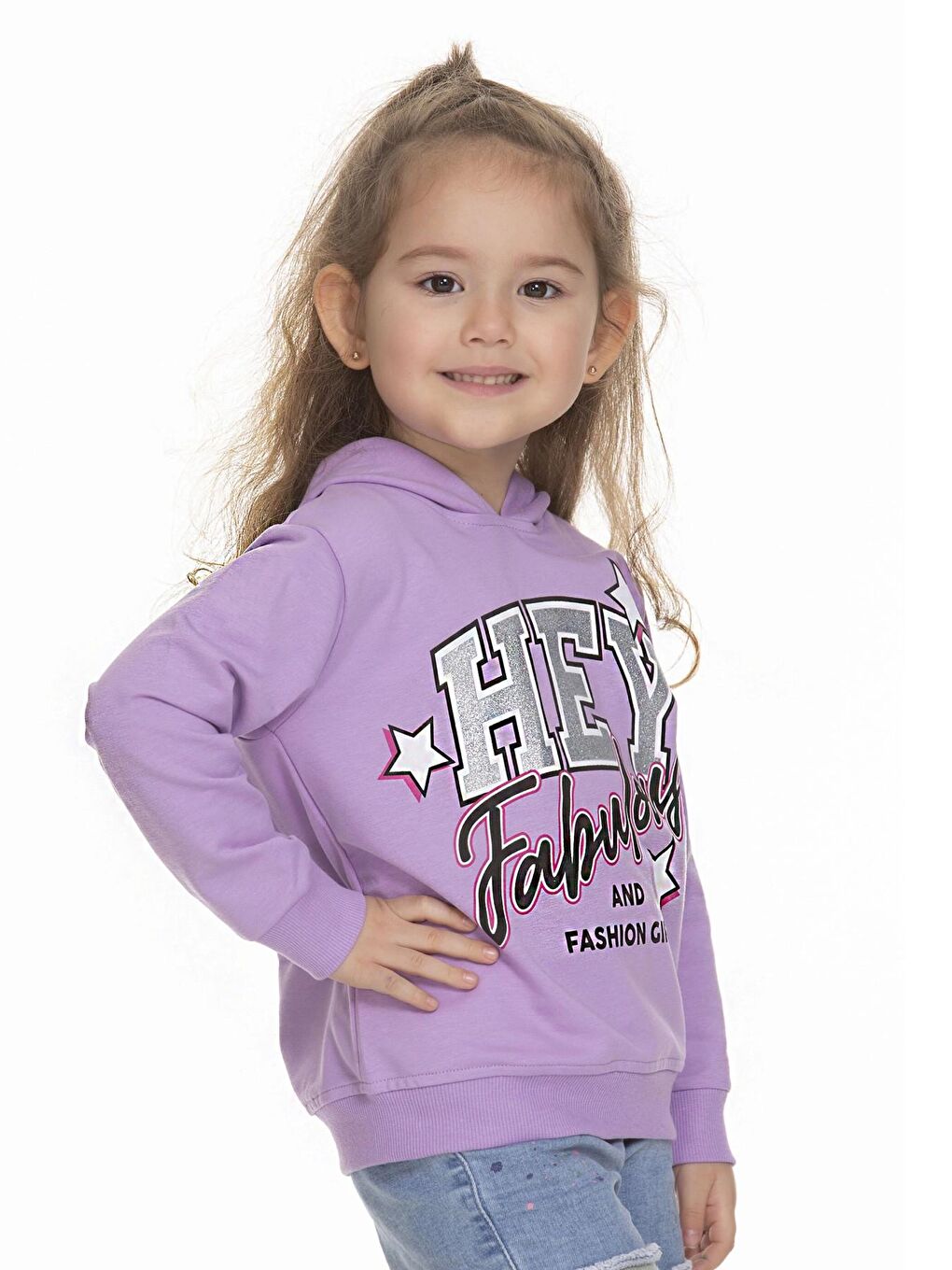 Lila Hey Baskılı Sweat 6901-1