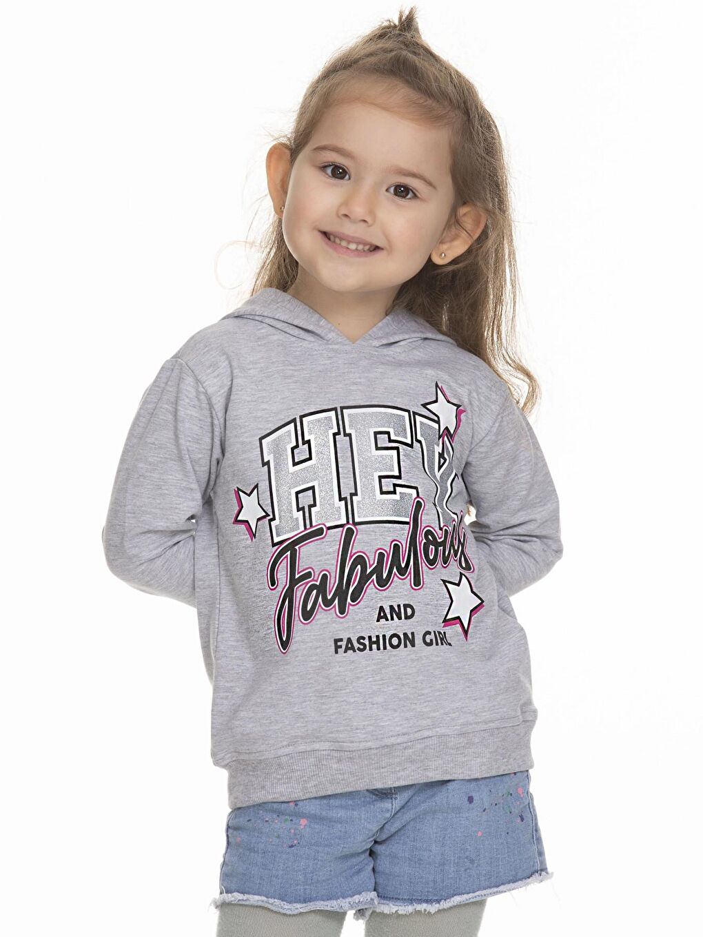 Gri Hey Baskılı Sweat 6901