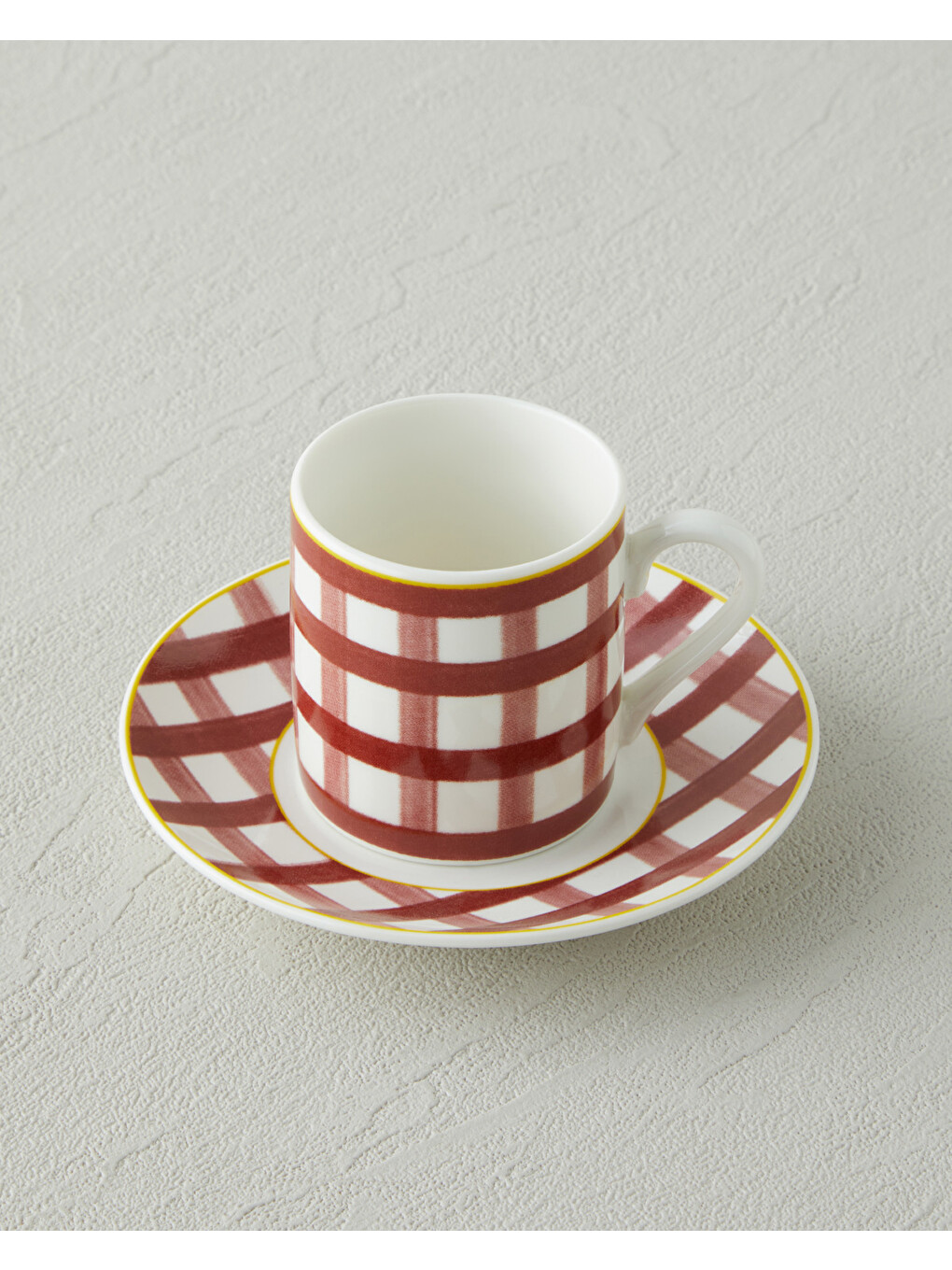 Almeda New Bone China 4 Parça 2 Kişilik Kahve Fincan Takımı 80 Ml Bordo-2