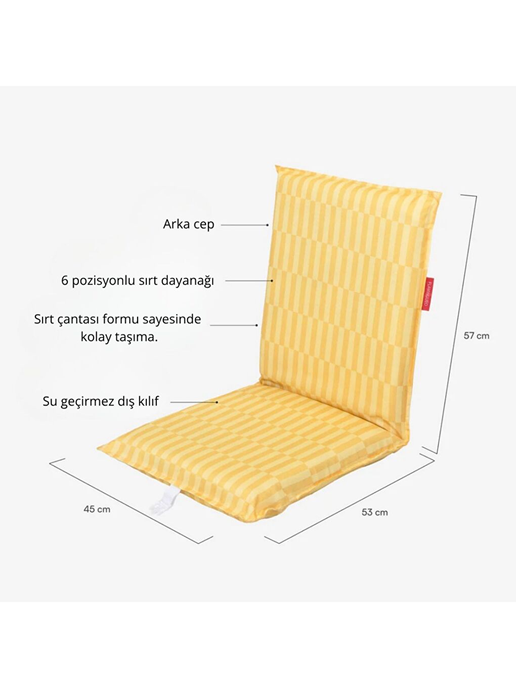 Blake Katlanır 6 Pozisyonlu Plaj Koltuğu Sarı-1