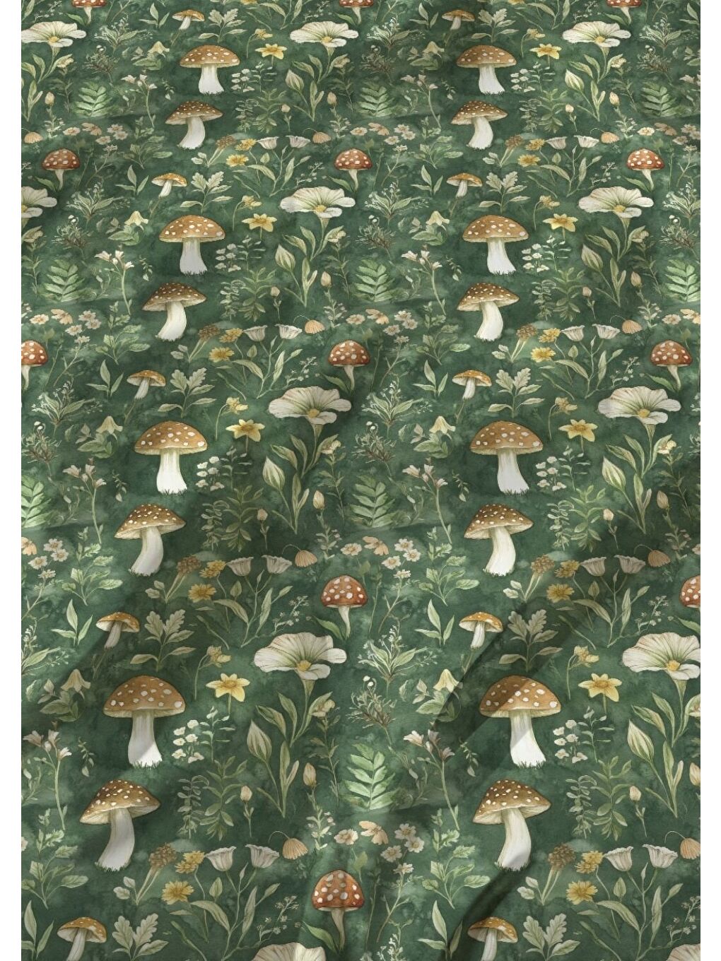 Yeşil Mantar Desenli Tek Kişilik Nevresim Takımı 160x220 cm-6