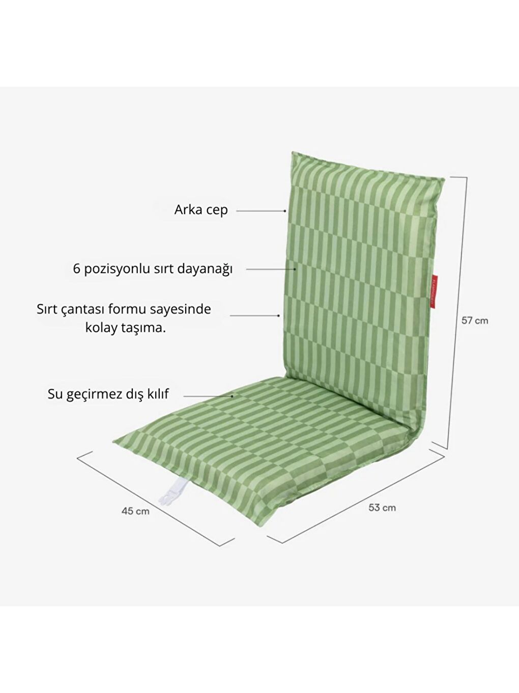 Blake Katlanır 6 Pozisyonlu Plaj Koltuğu Yeşil-1