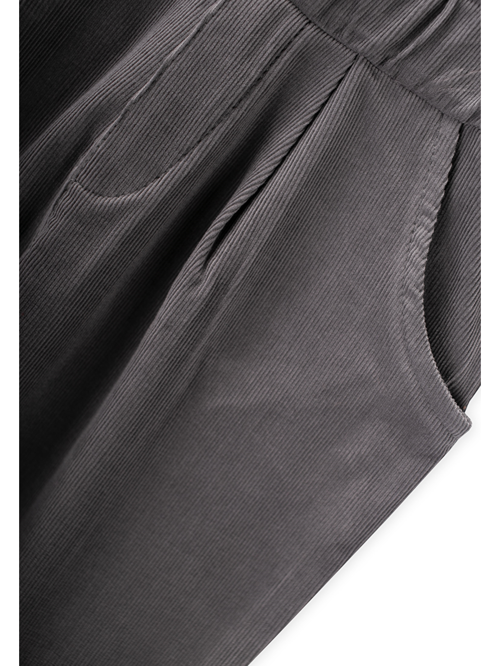 Kadife Boyfriend Pantolon 1-8 Yaş Gri-2