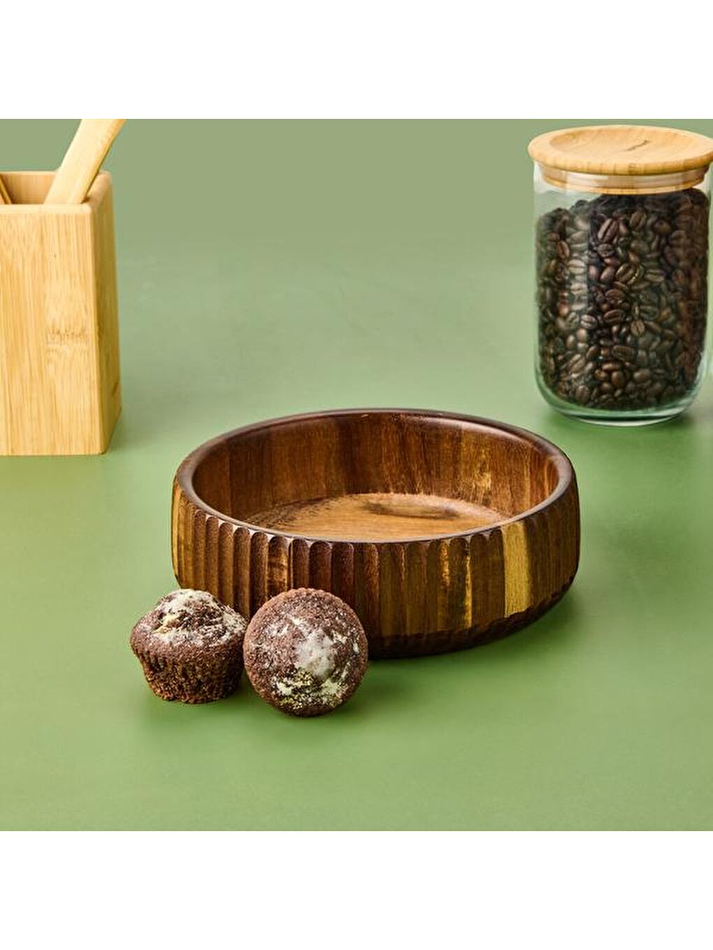 Akasya Curve Kase - Kahverengi - 19 cm-4