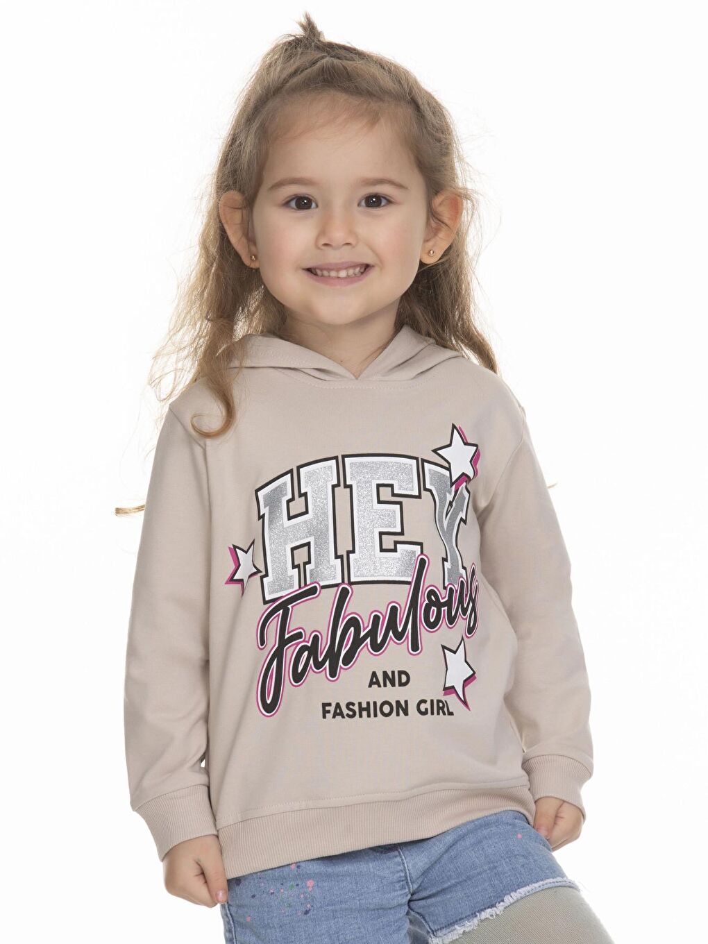 Bej Hey Baskılı Sweat 6901