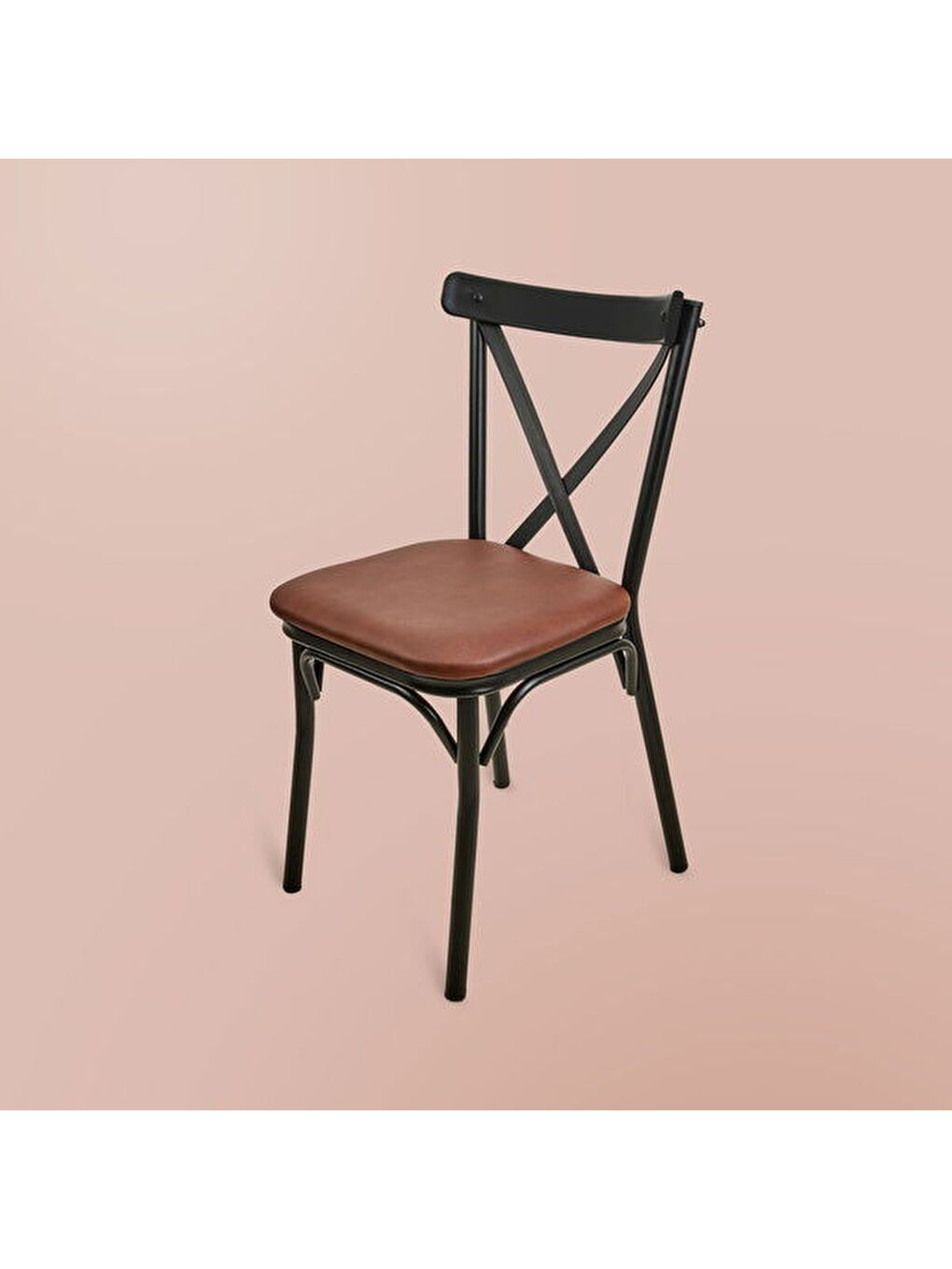 Luna Metal Tonet Sandalye - Kahverengi / Siyah - 85x39x39 cm-1