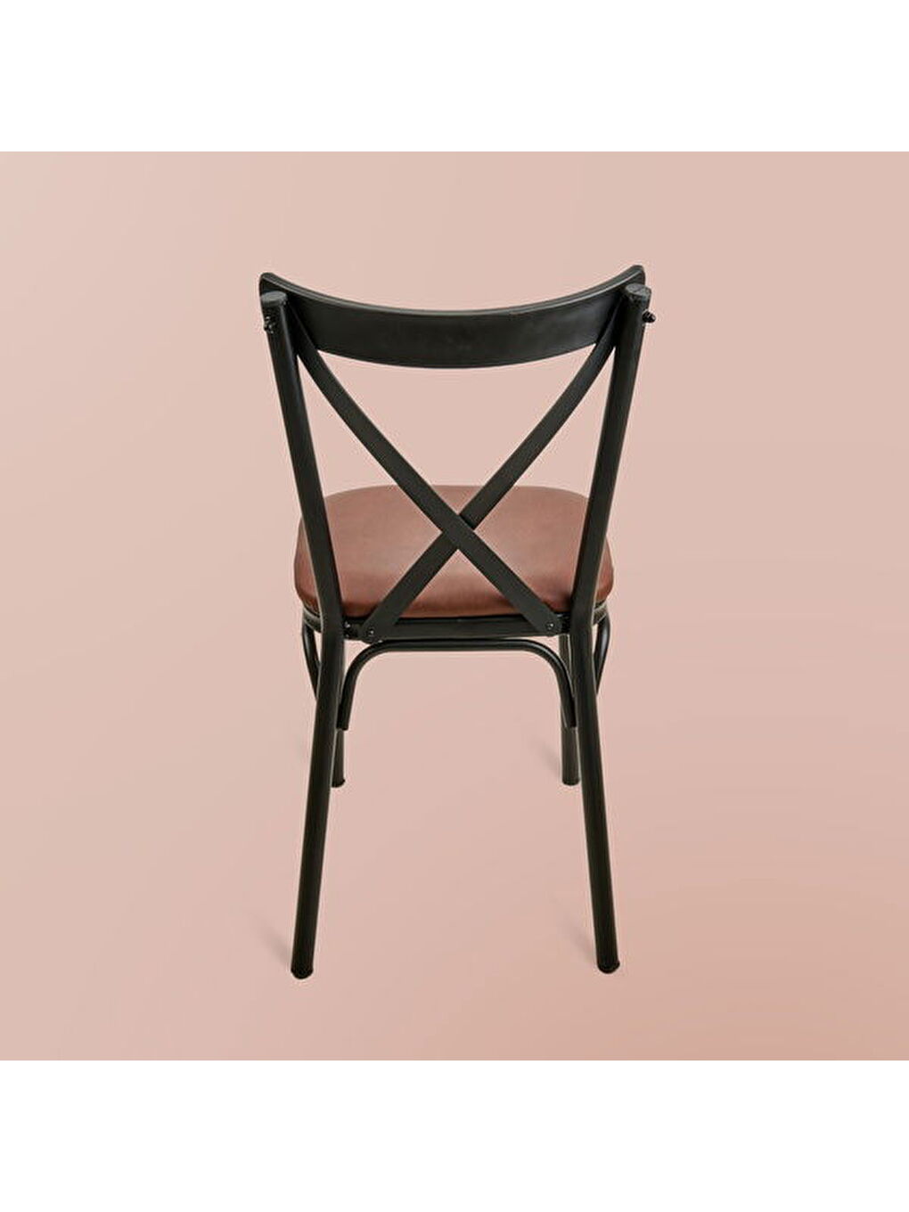 Luna Metal Tonet Sandalye - Kahverengi / Siyah - 85x39x39 cm-2