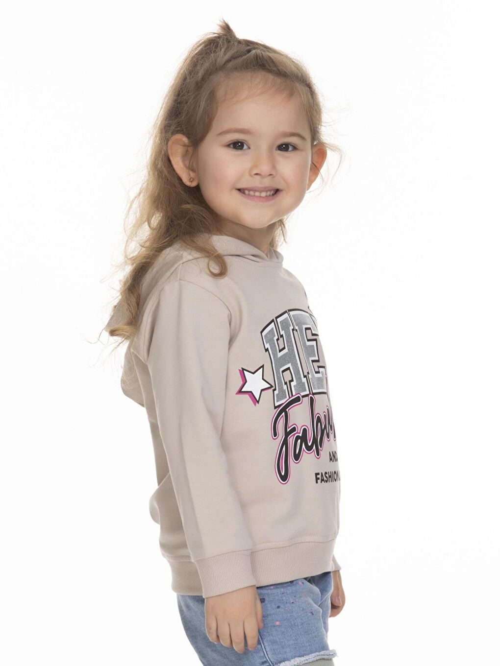 Bej Hey Baskılı Sweat 6901-1