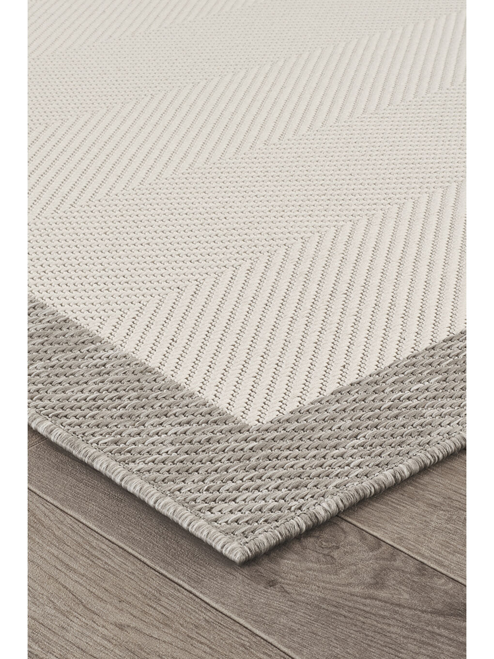 Sisalux 3086 Beyaz Gri Sisal Dokuma Jüt Kilim Hav Toz Vermez Halı Salon Mutfak Oda Halısı-60x100-4