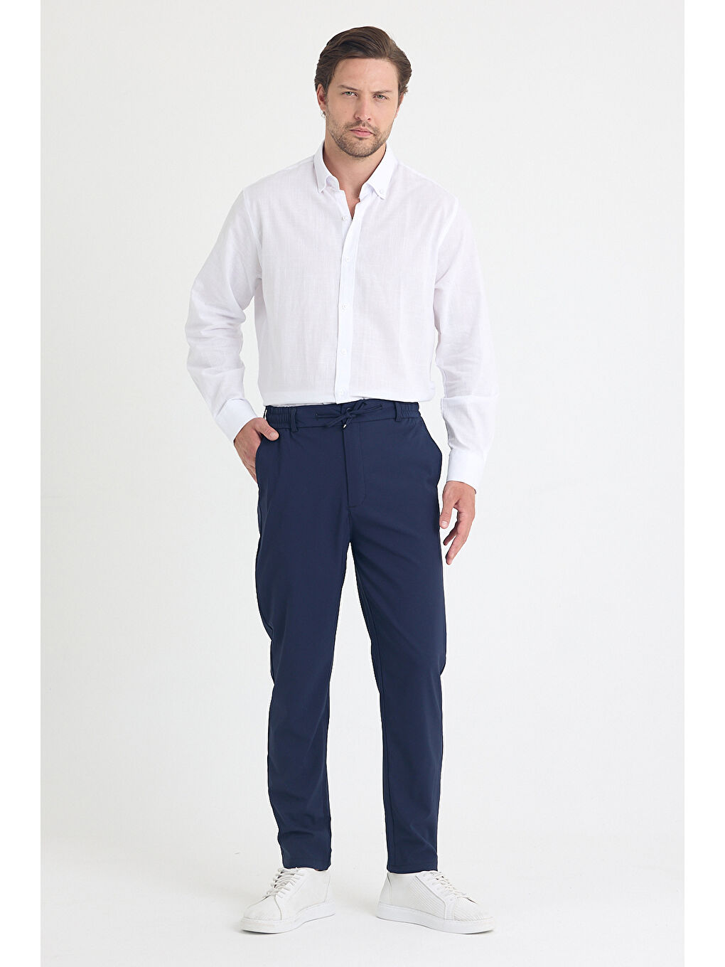 Erkek Lacivert Jogger Kumaş Pantolon