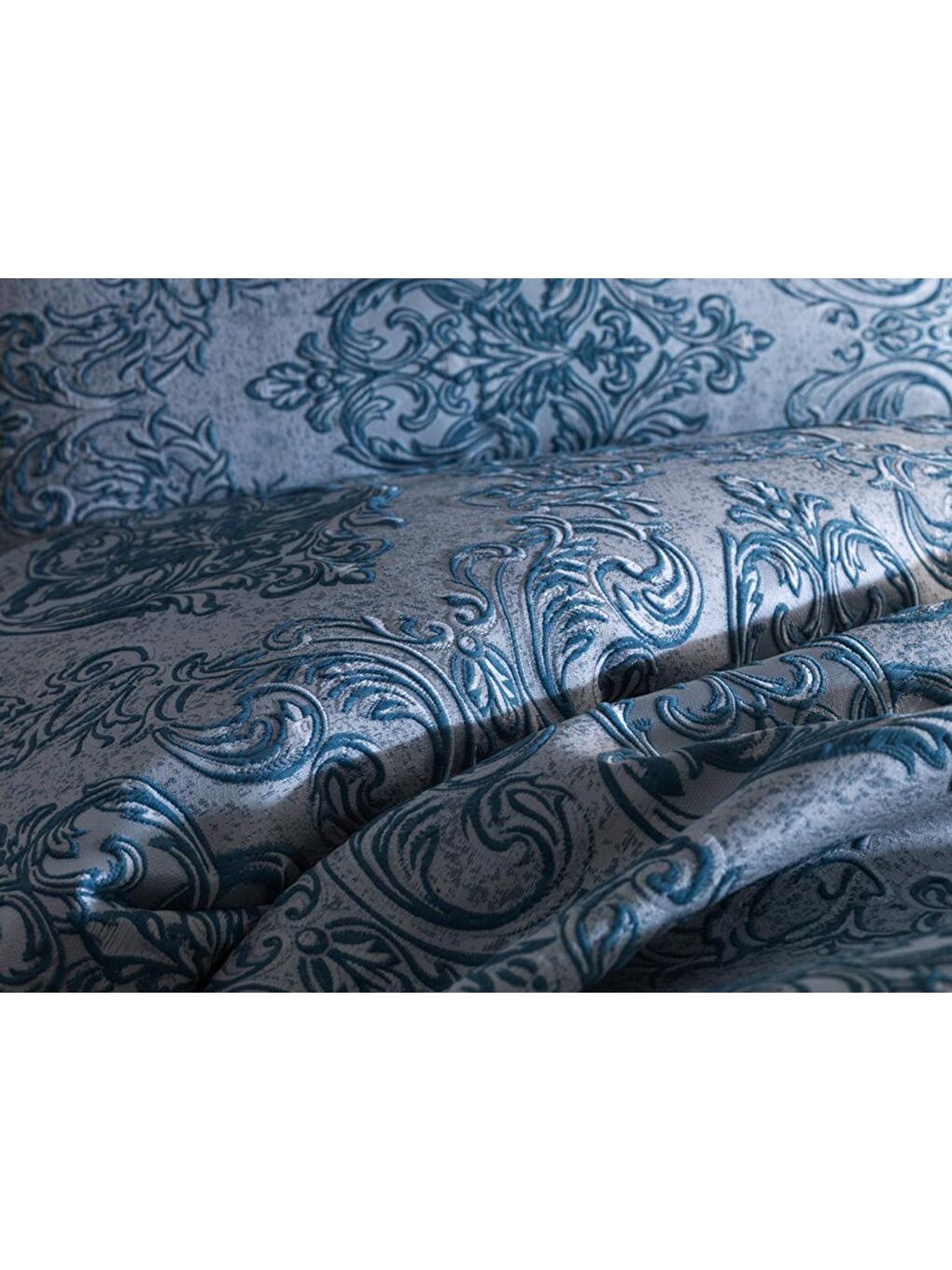 Sude Jakarlı Yatak Örtüsü Petrol-3