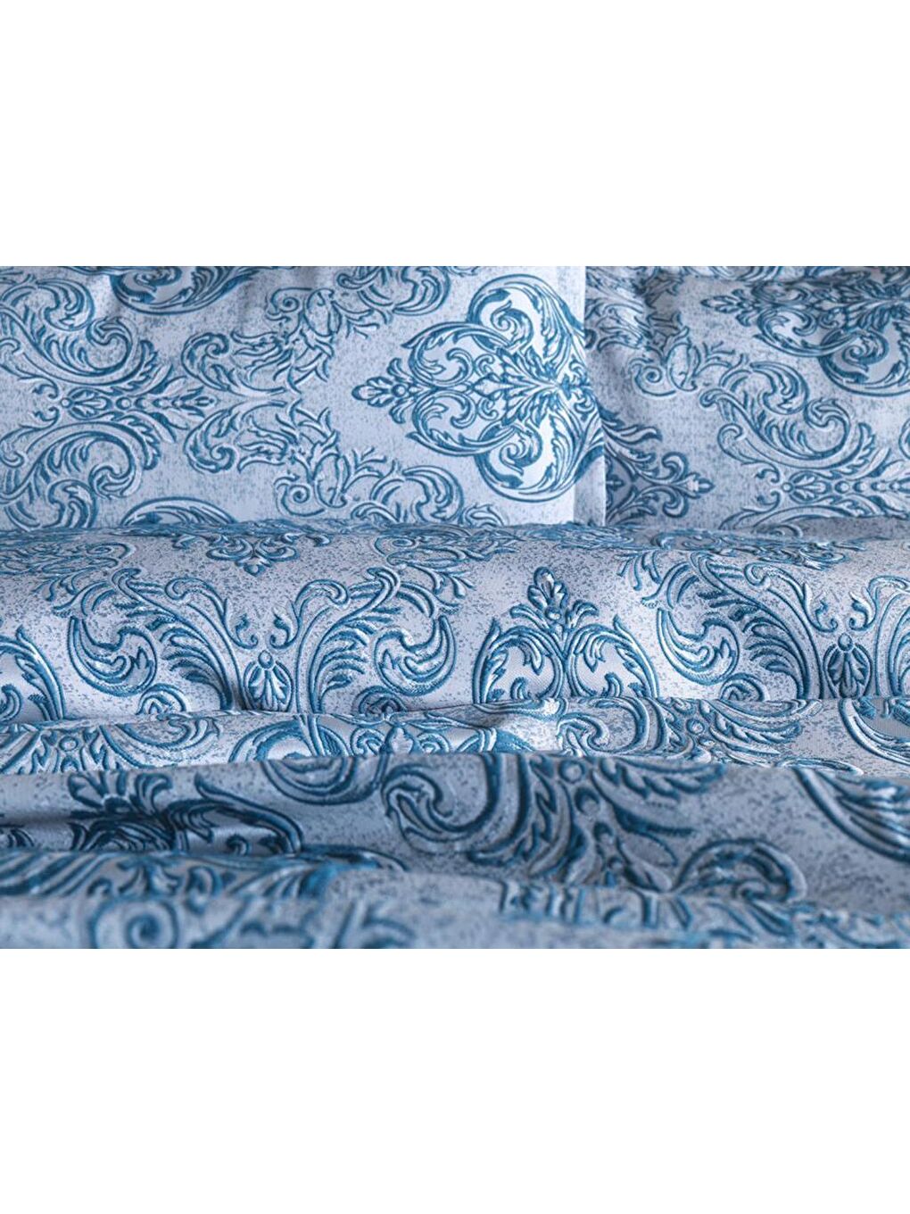 Sude Jakarlı Yatak Örtüsü Petrol-4