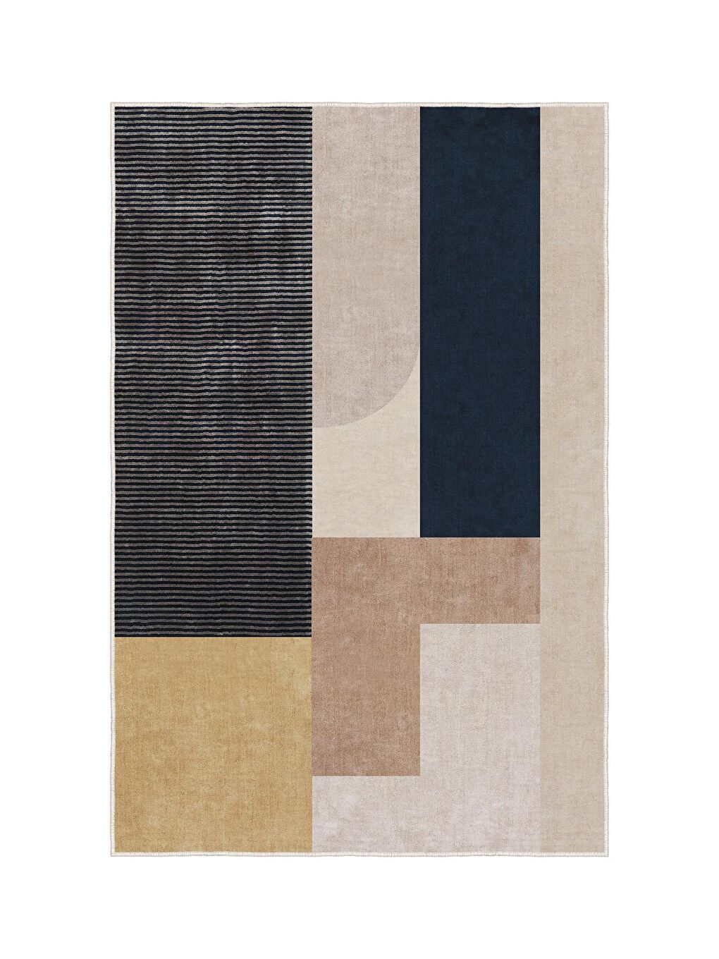 Ekru Özel Tasarım, Kaymaz Taban, İnce, Yıkanabilir, Modern Halı WOOKECE1507 80x150-3