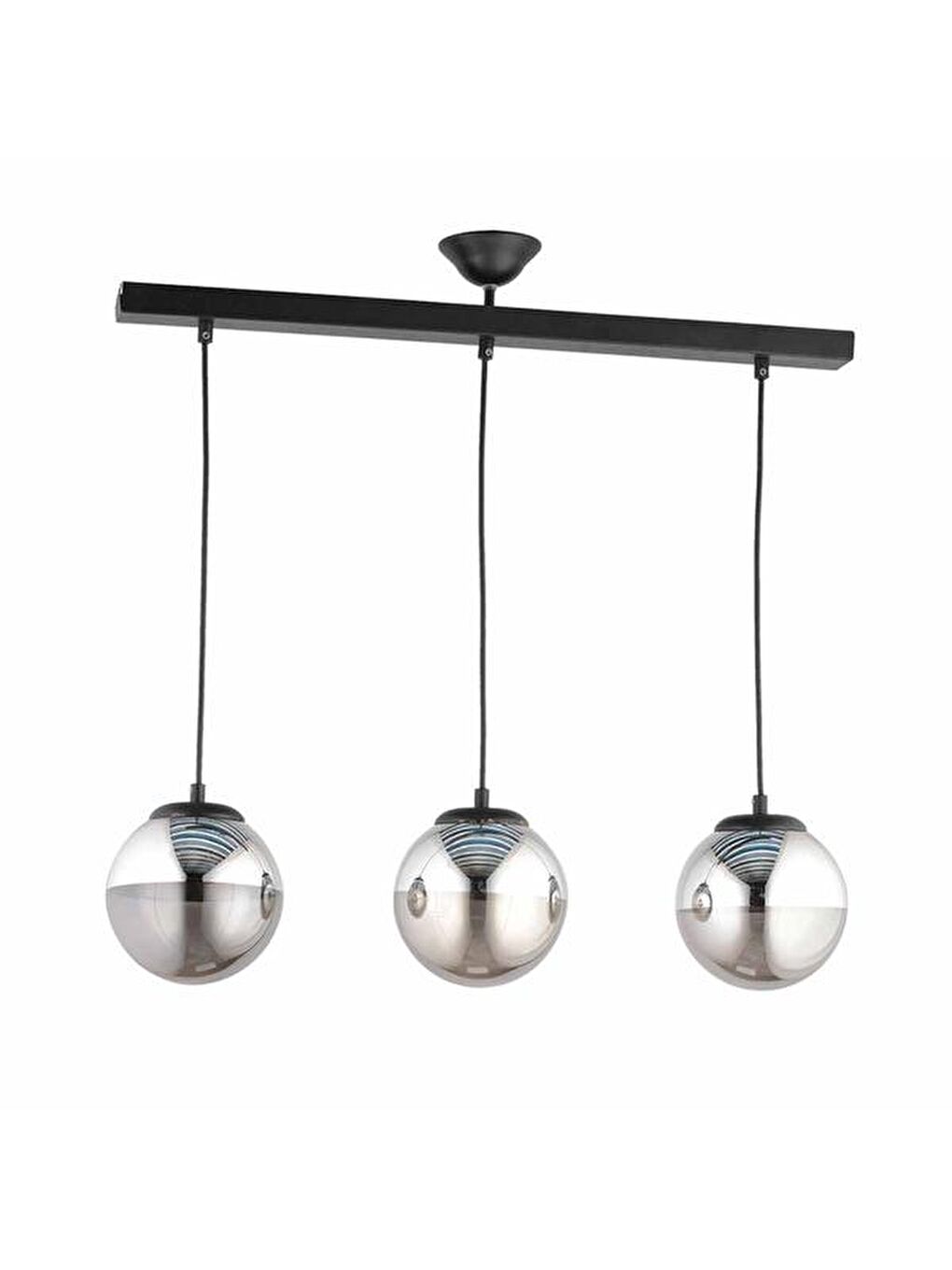 Ada 3'Lü Sıralı Avize - Füme Kaplama / Siyah-3