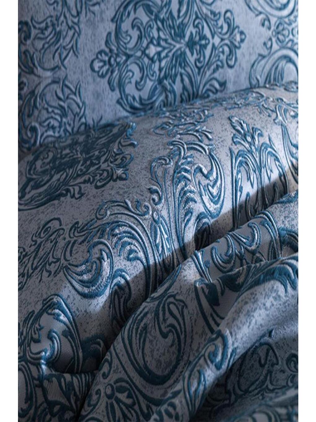 Sude Jakarlı Yatak Örtüsü Petrol-8