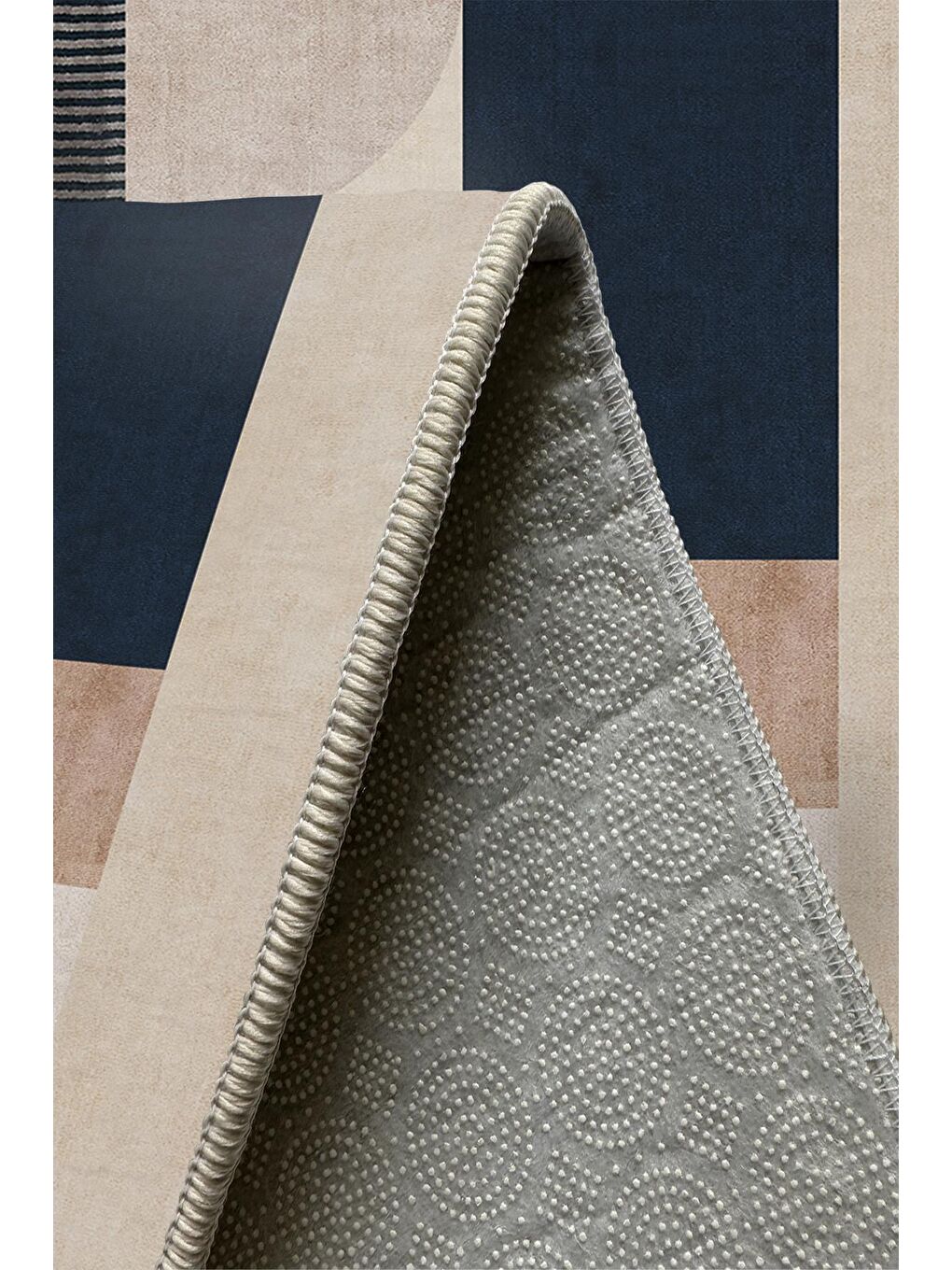 Ekru Özel Tasarım, Kaymaz Taban, İnce, Yıkanabilir, Modern Halı WOOKECE1507 80x150-5