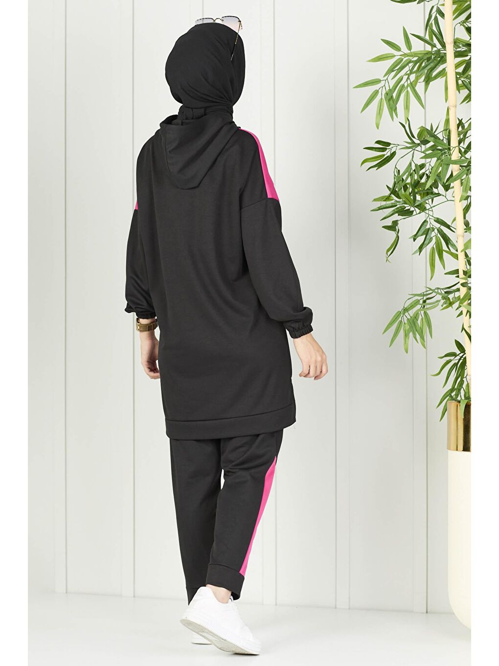 Orta Kadın Fuşya Tunik Pantolon - 11022-4