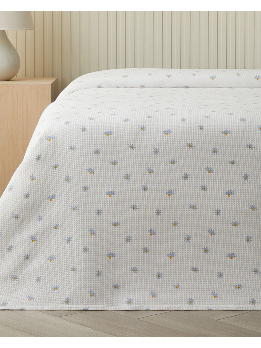 Soft Daisy Çift Kişilik Pike 200x220 cm Mavi-1