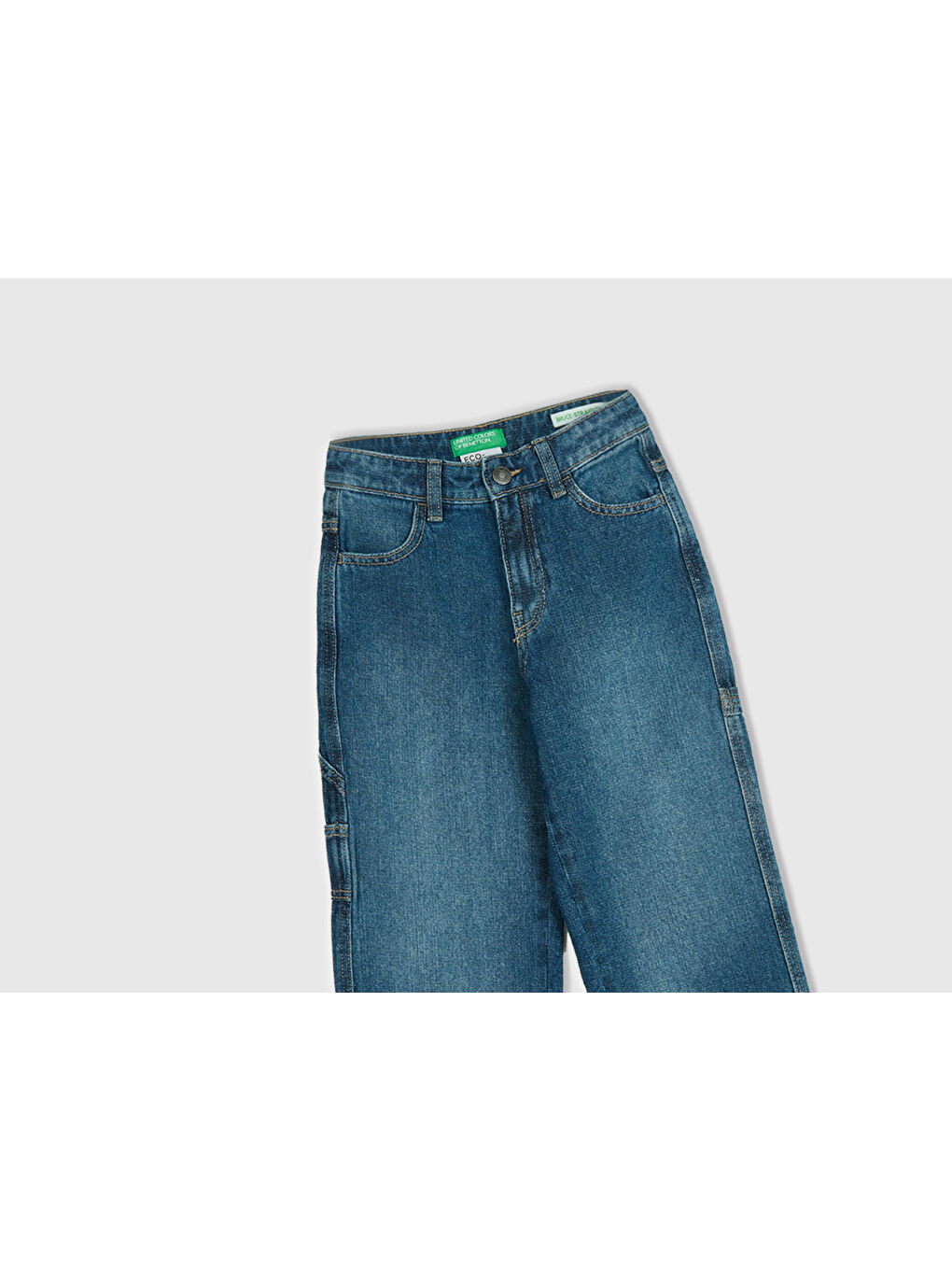 Erkek Çocuk Lacivert Tek Kargo Cepli Denim Pantolon-2