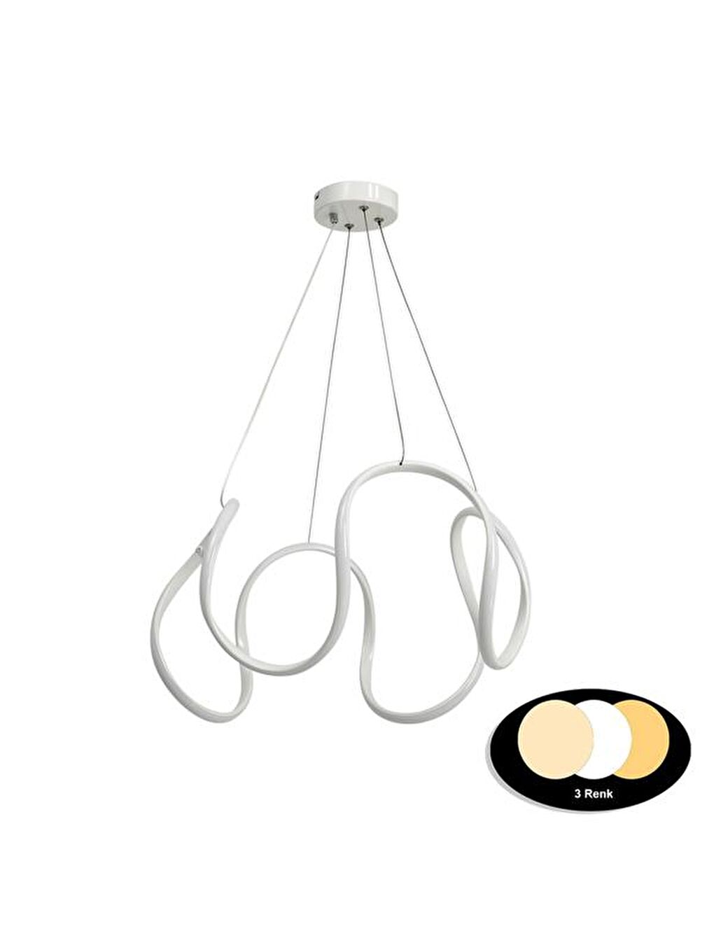 Dalga Ledli Avize - Sarı / Işığı / Beyaz-7