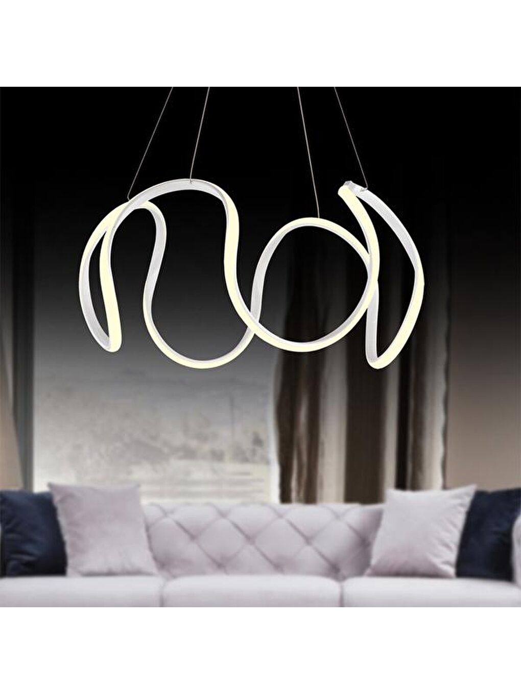 Dalga Ledli Avize - Sarı / Işığı / Beyaz-8