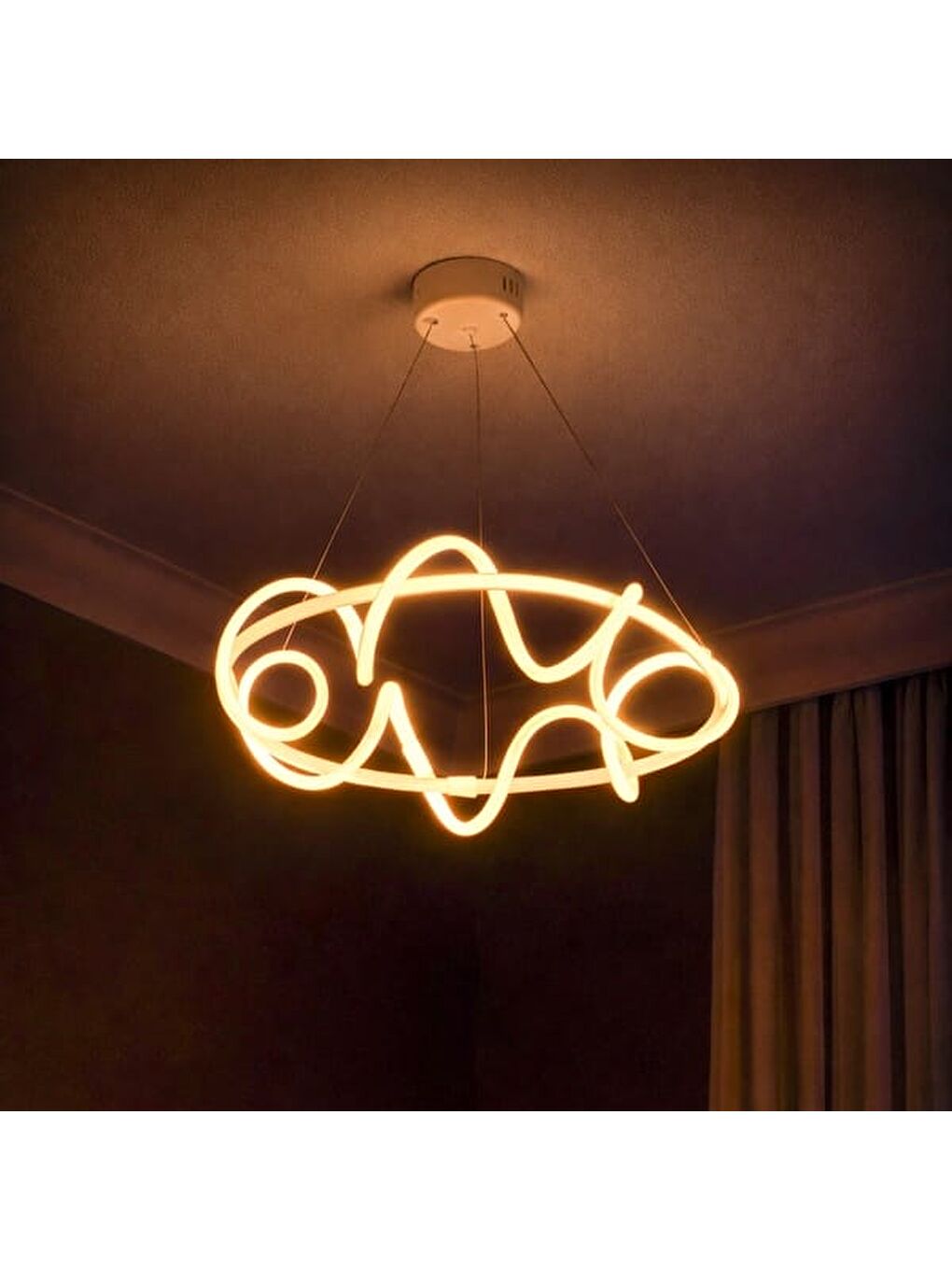 Aydos Ledli Avize - Sarı / Işığı / Beyaz-1