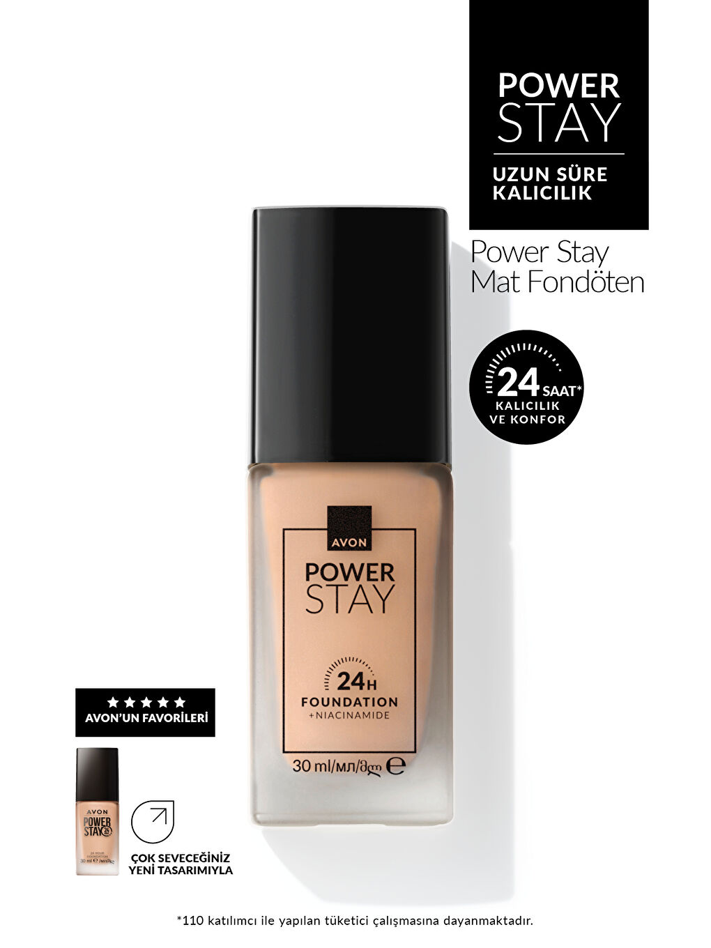 AVON Power Stay Mat Fondöten 30 Ml. 125G Warm Ivory - 1