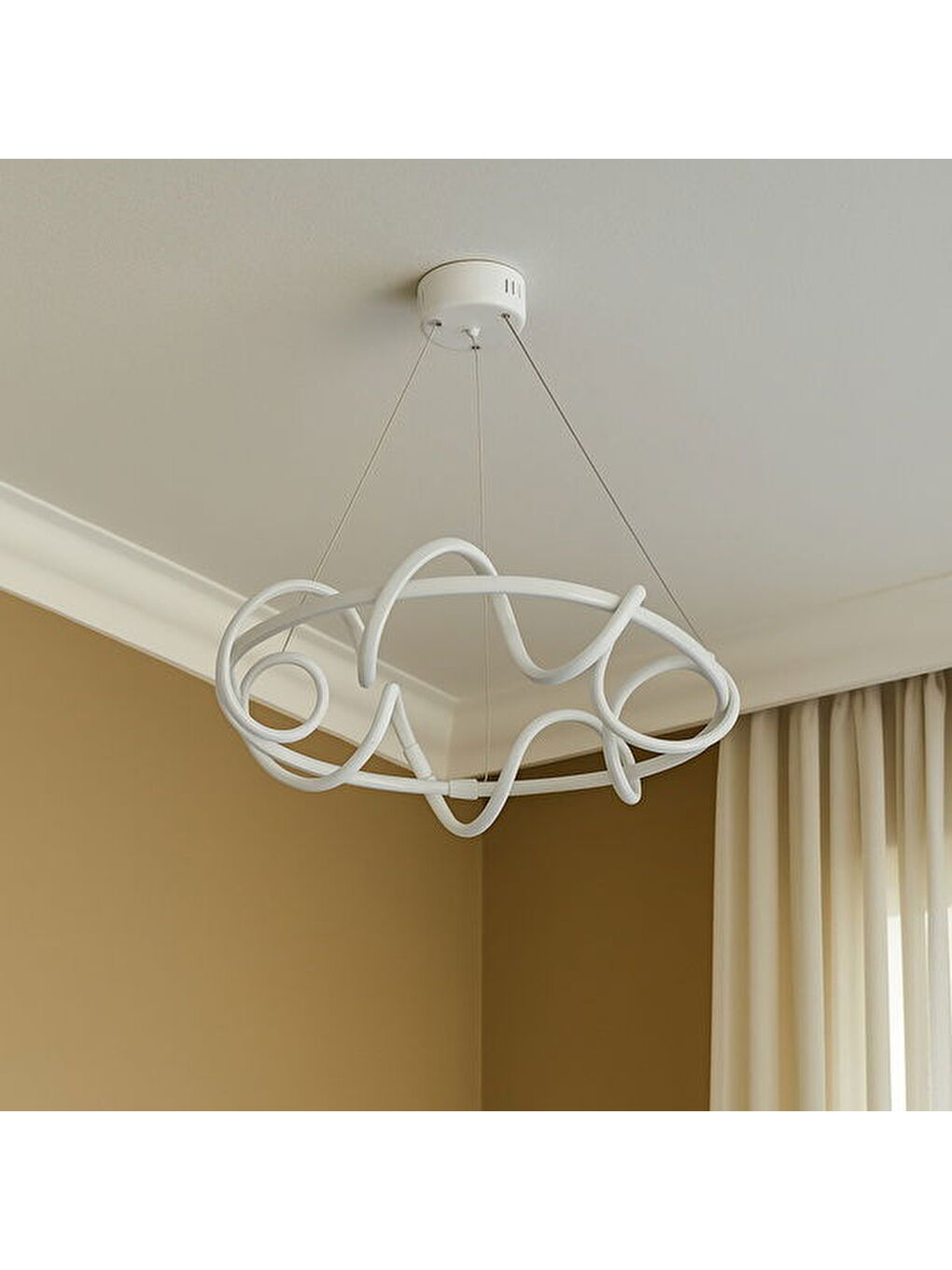 Aydos Ledli Avize - Sarı / Işığı / Beyaz-9